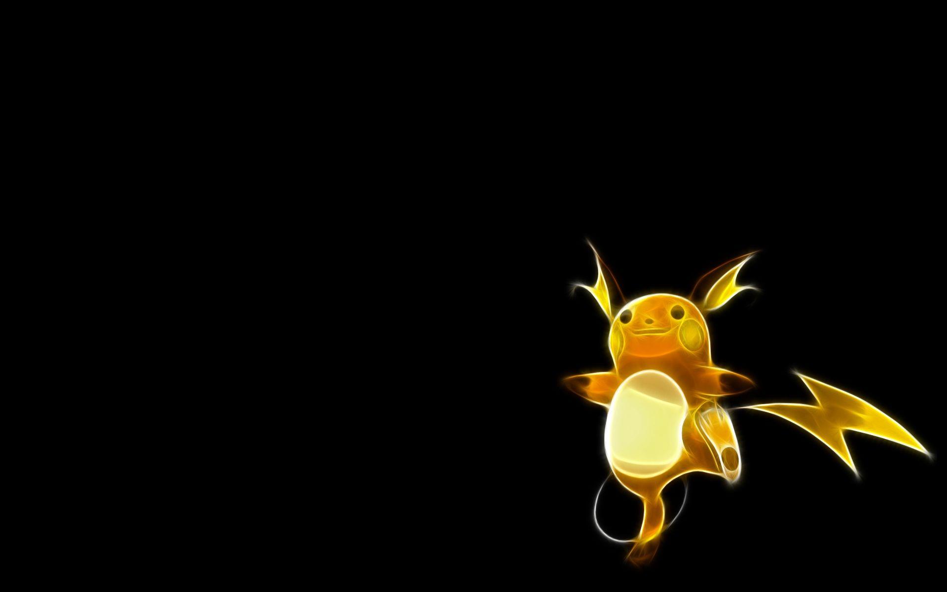 pokemon raichu black backgrounds wallpapers High Quality