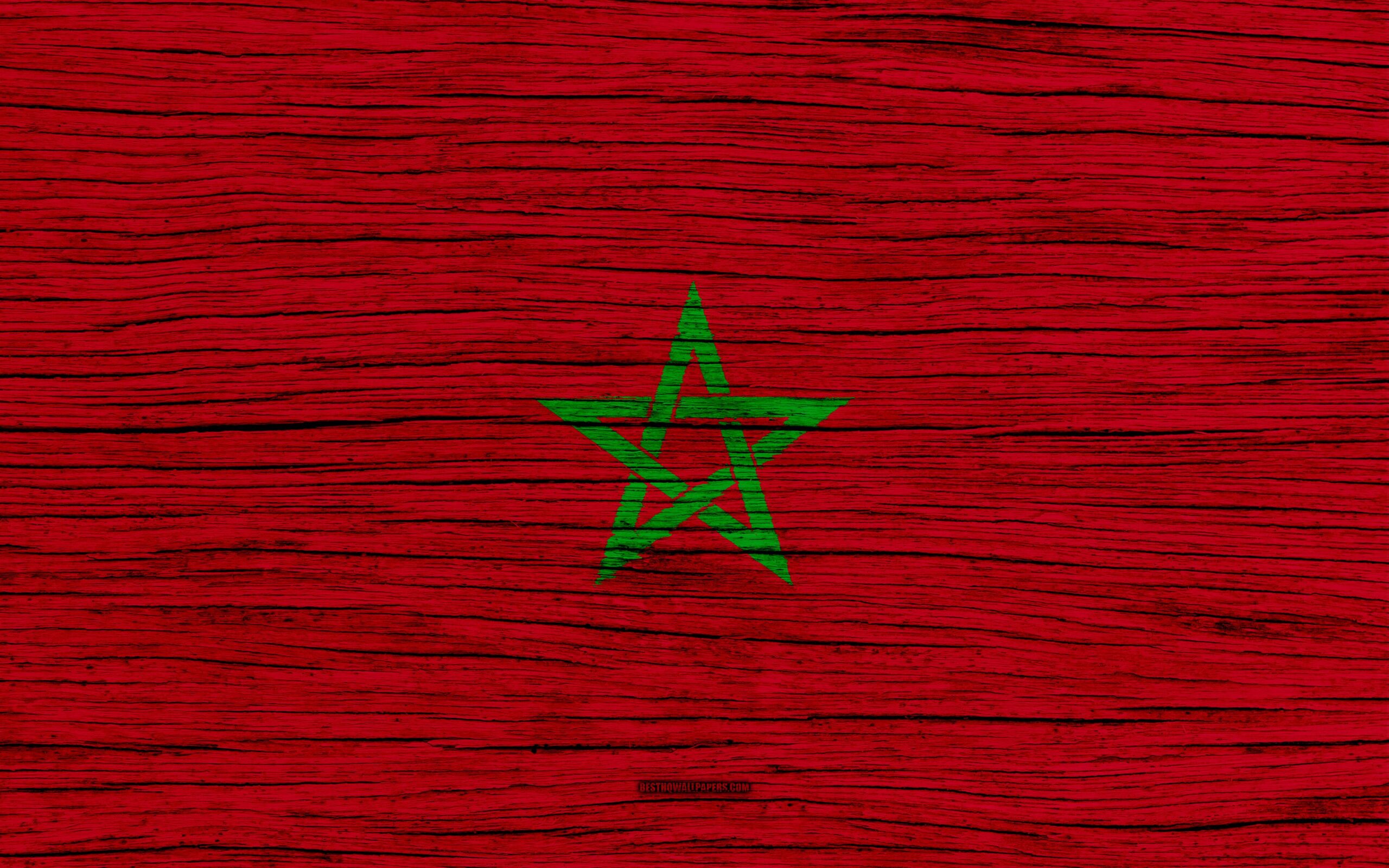 Download wallpapers Flag of Morocco, 4k, Africa, wooden texture