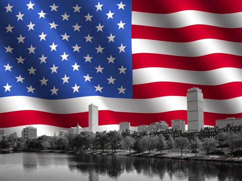 USA American Flag with New York Desktop Backgrounds Image