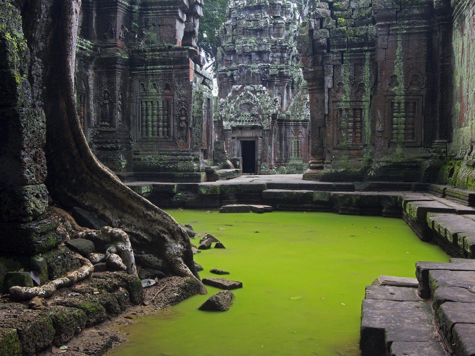 water ruins beauty temple cambodia HD wallpapers