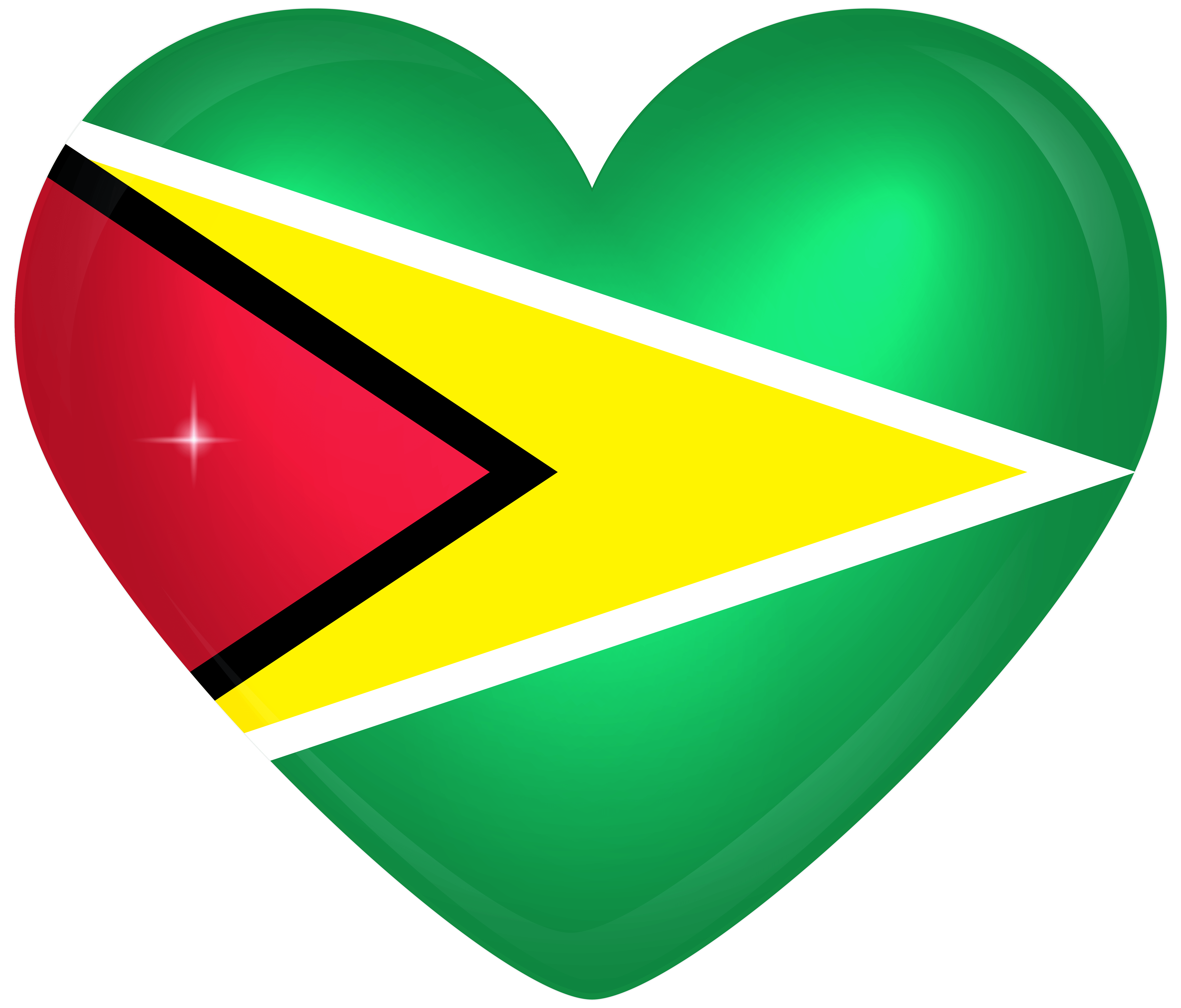 Guyana Large Heart Flag