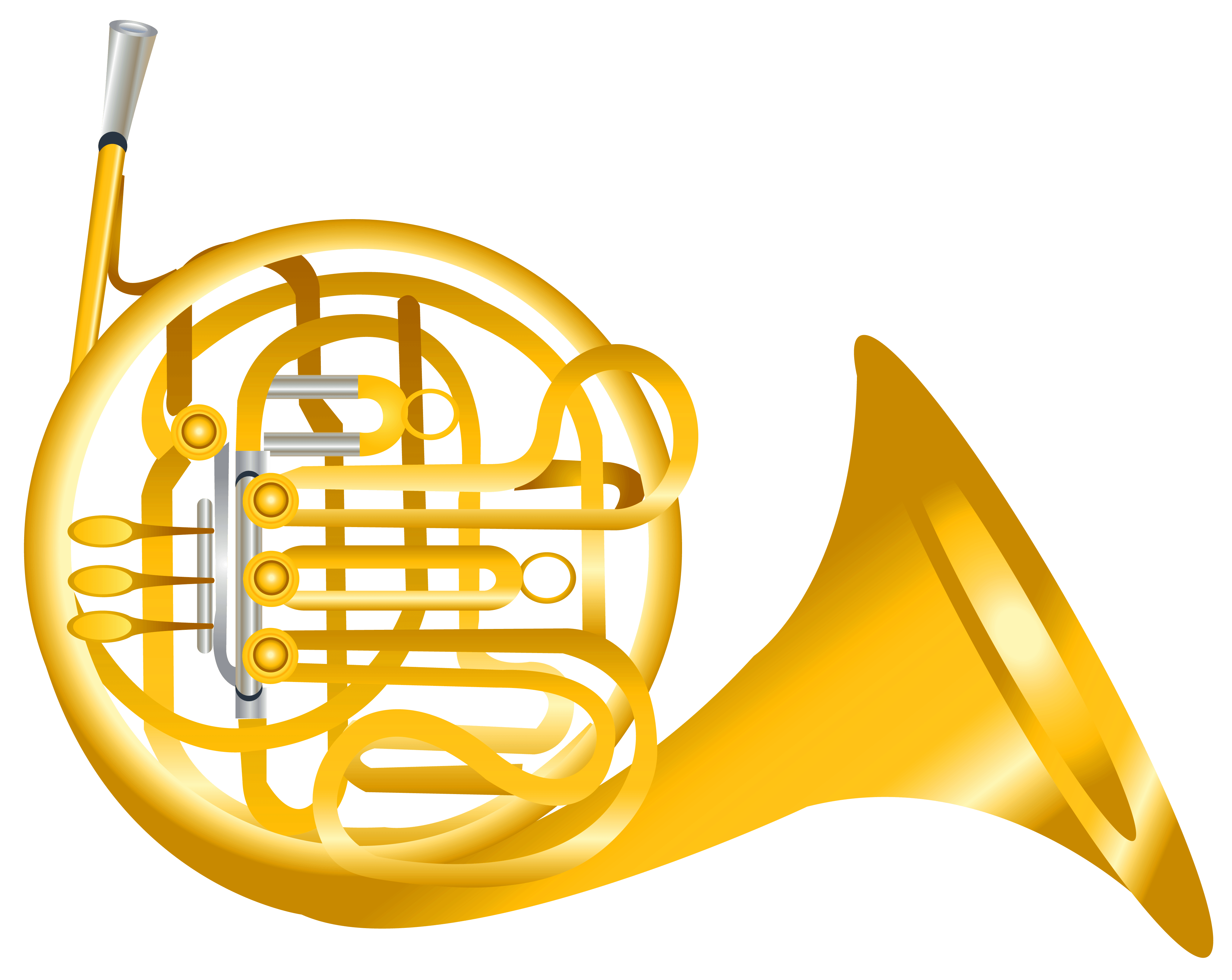 French Horn Transparent Clipart