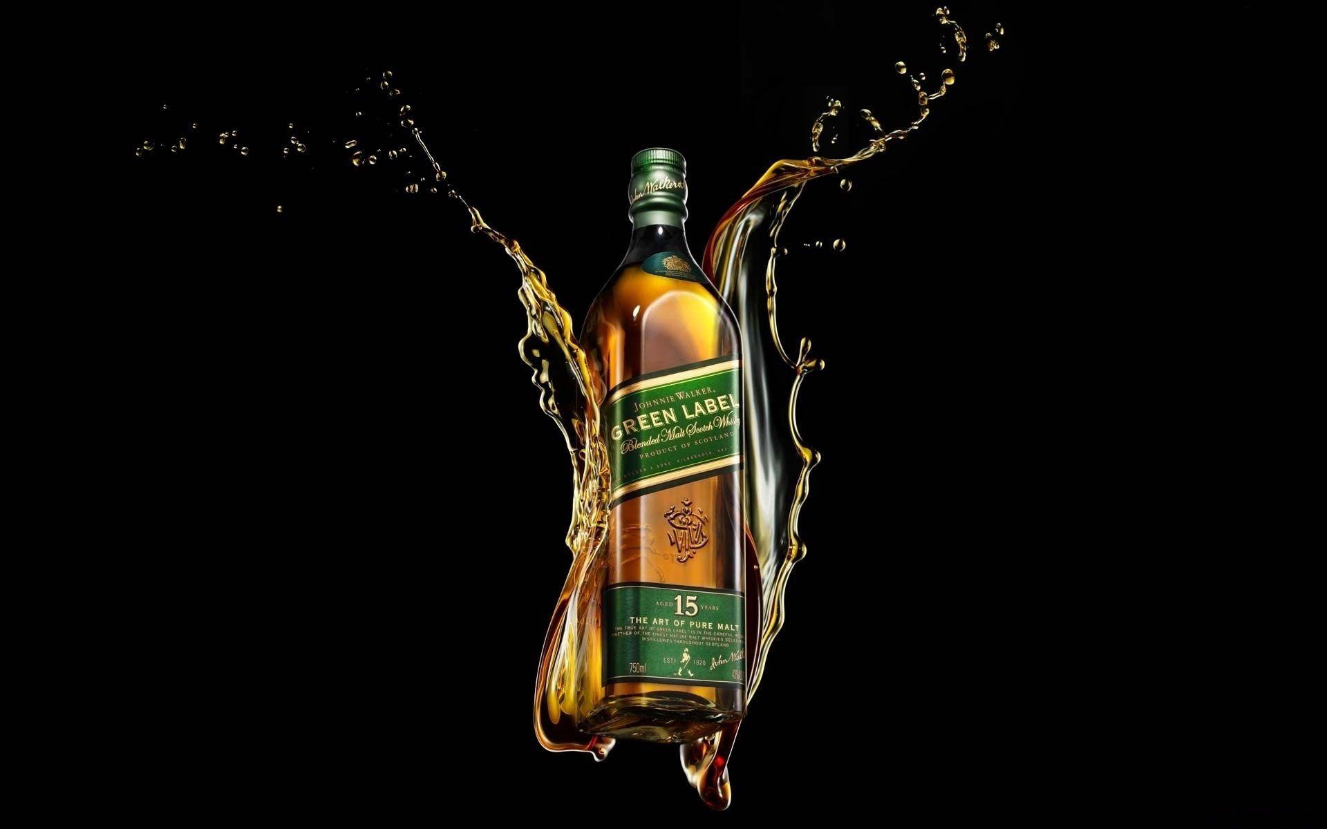 Wallpapers johnnie walker, green label, whiskey, bottle