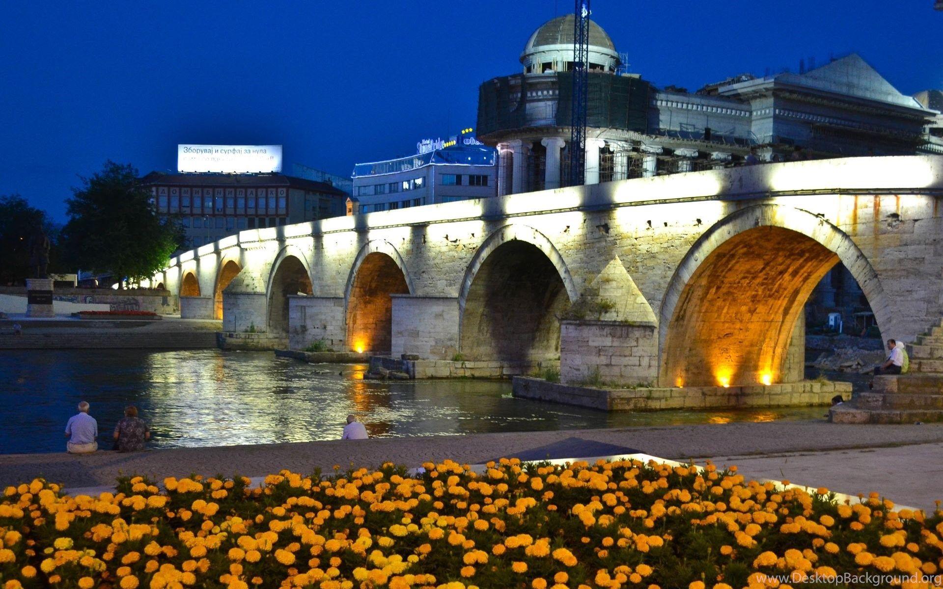 Skopje Macedonia Night View HD Wallpapers Desktop Backgrounds