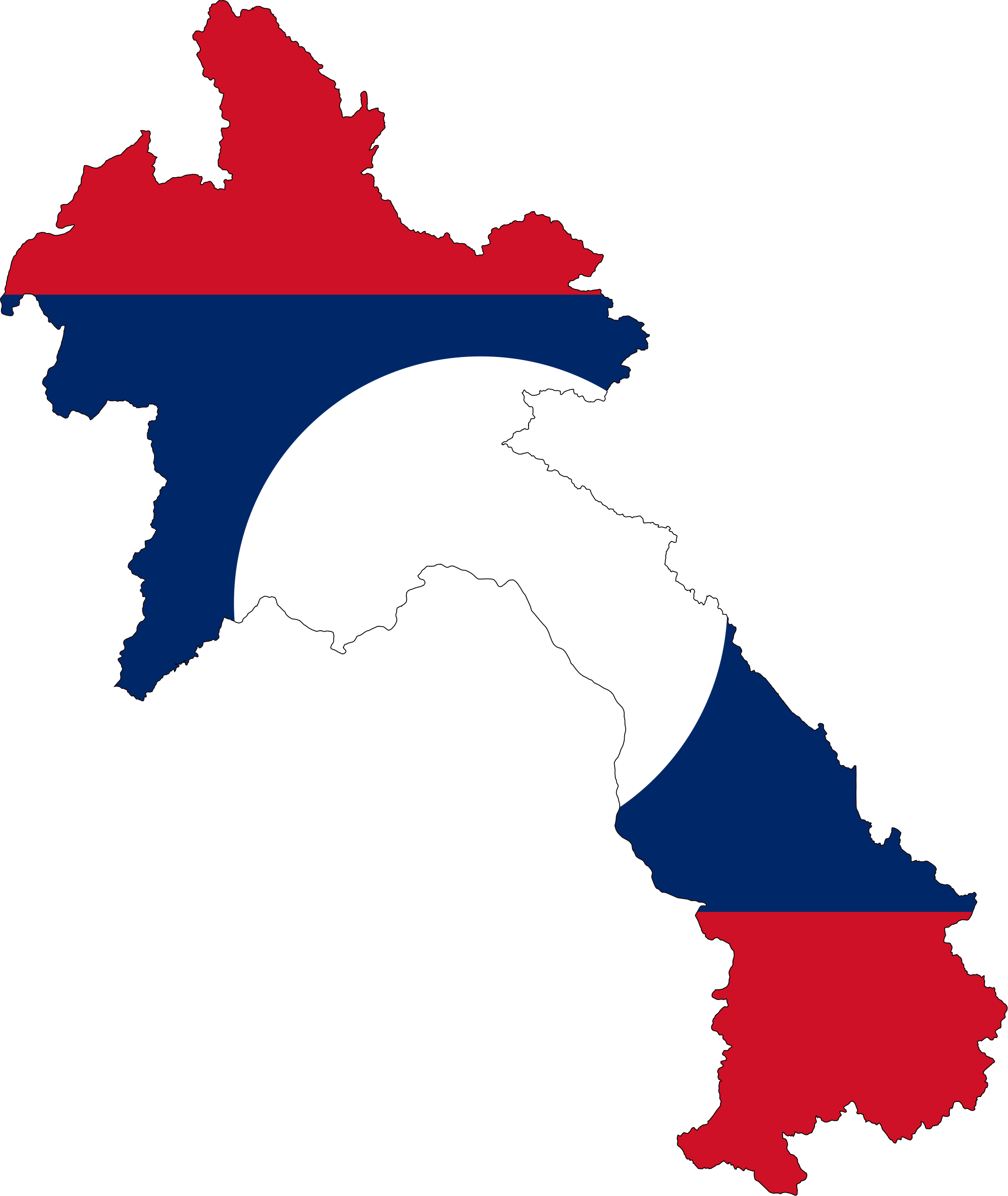 Laos Flag Map