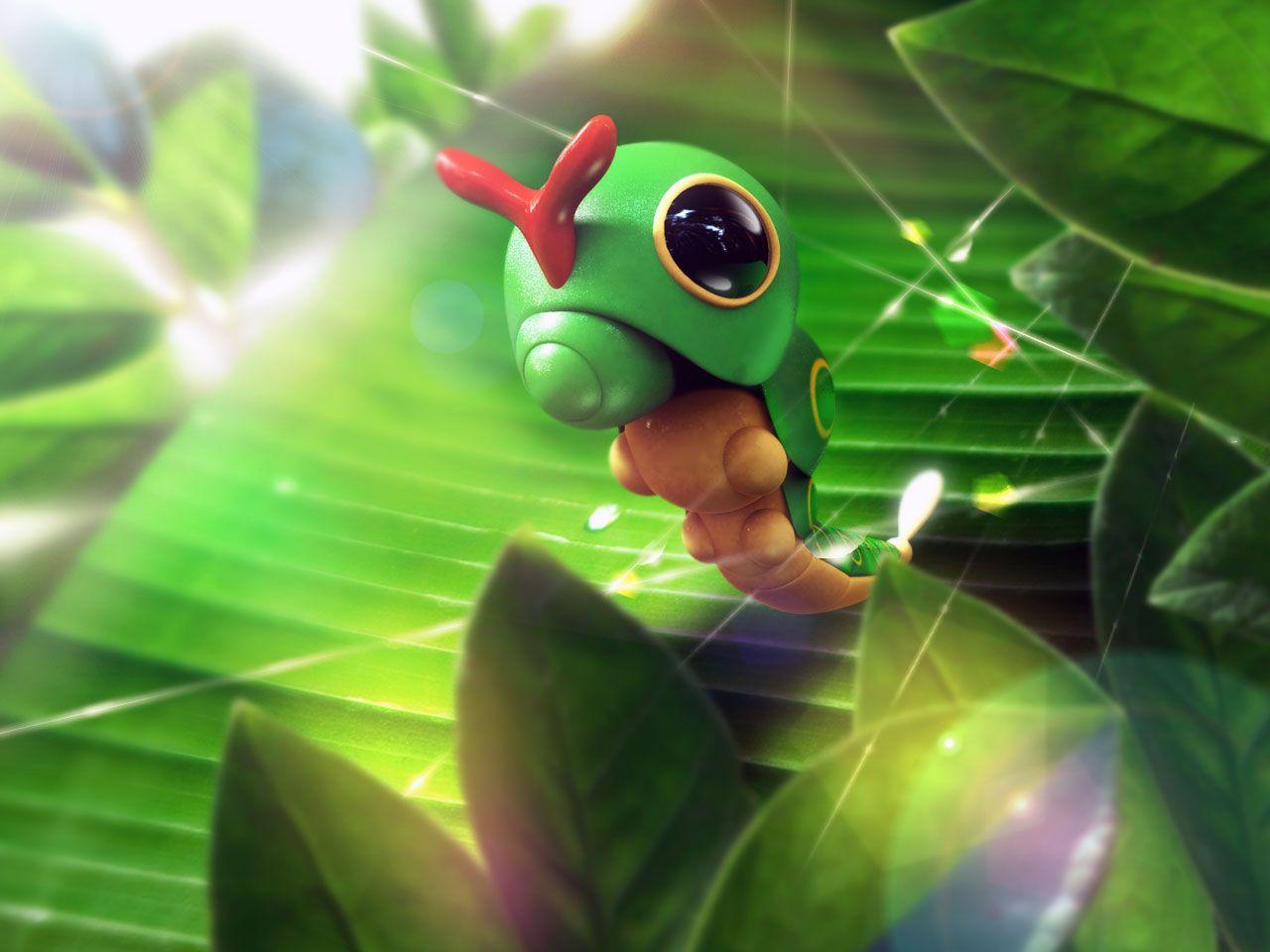 pokemon, plants, Caterpie :: Wallpapers