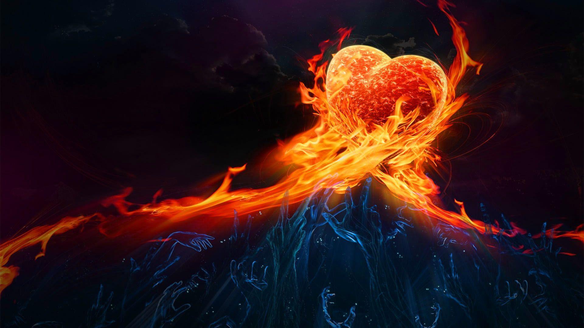 abstract fire love hd wallpapers