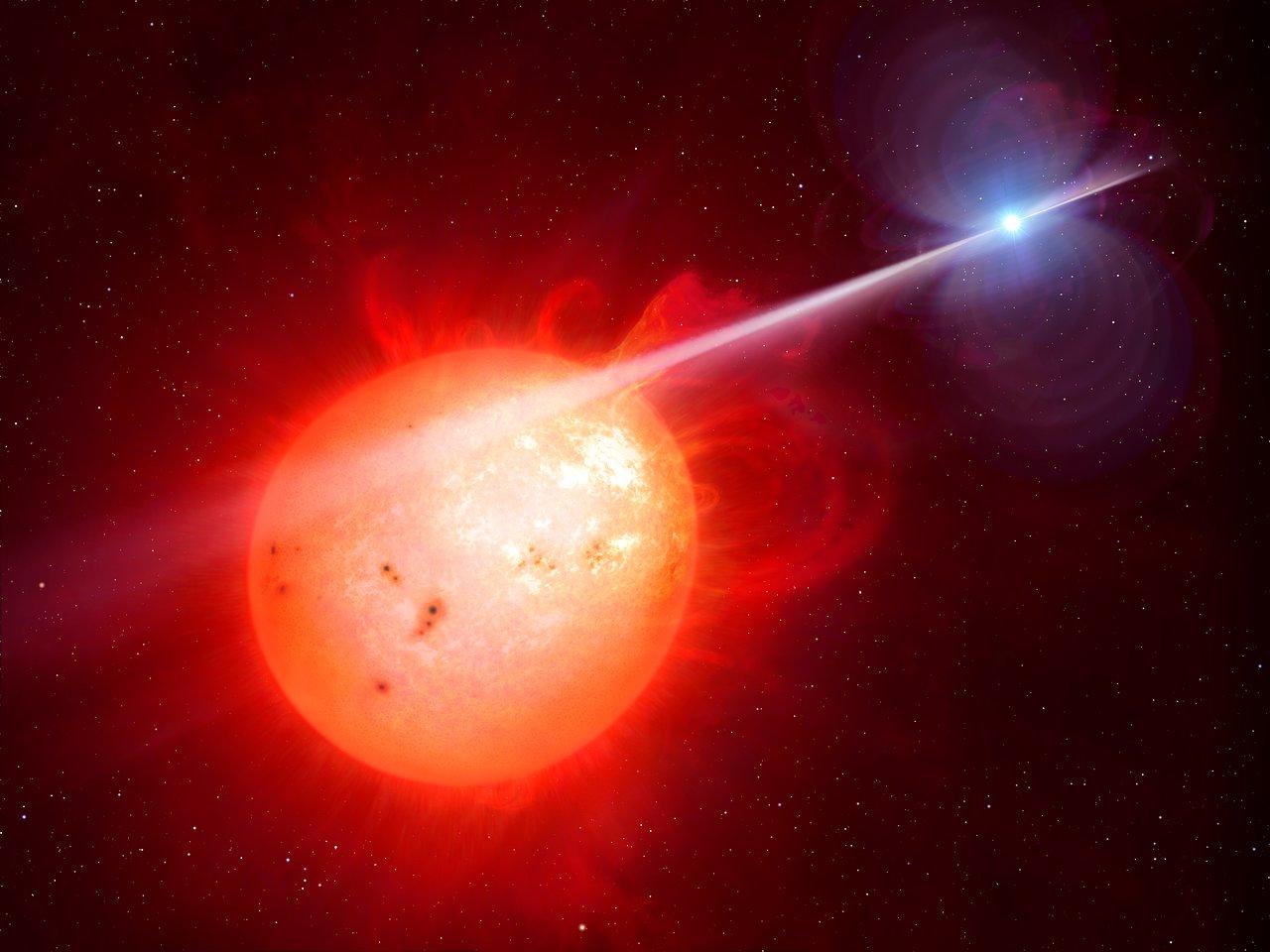 Artist’s impression of the exotic binary star system AR Scorpii