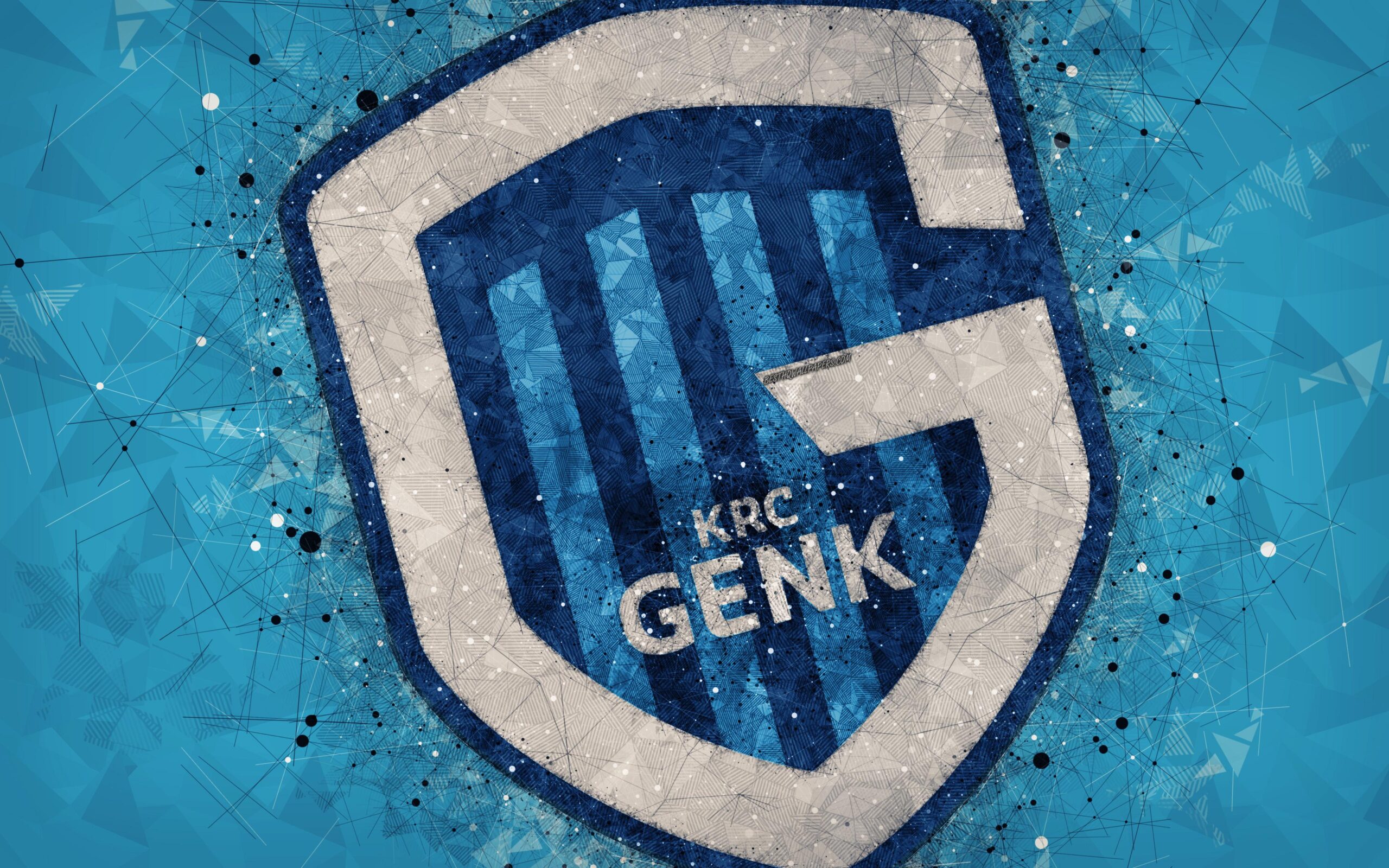 Download wallpapers KRC Genk, 4k, geometric art, logo, Belgian