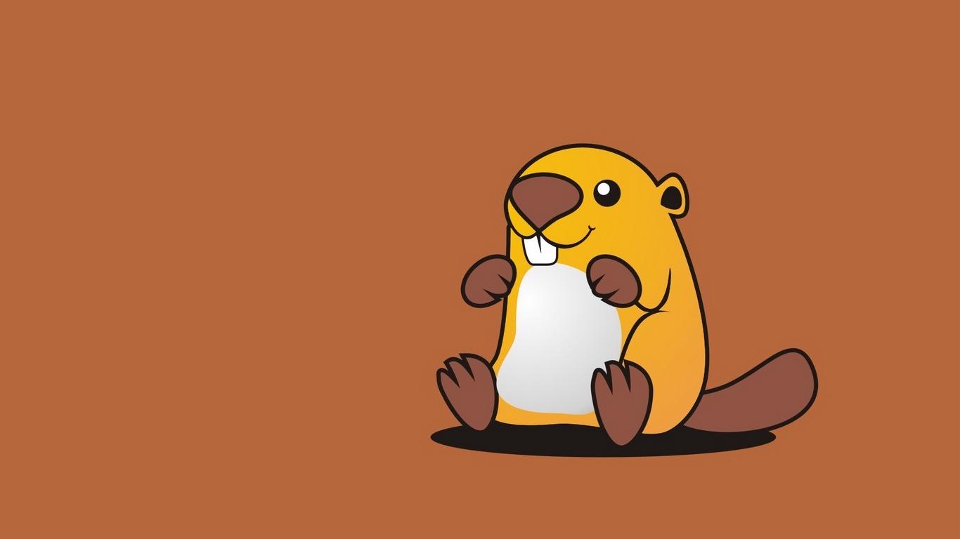 Download wallpapers beaver, cute, art, vector tablet