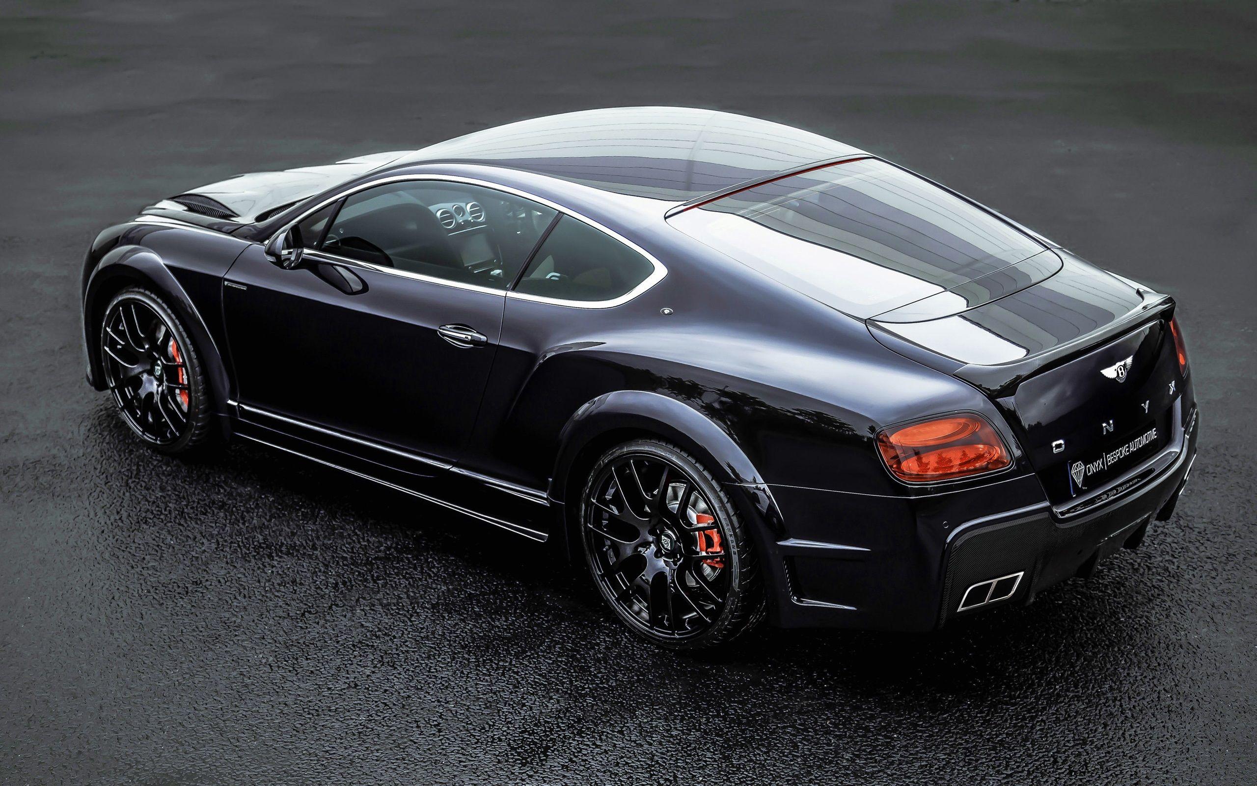 Bentley Continental GT ONYX black car back view wallpapers