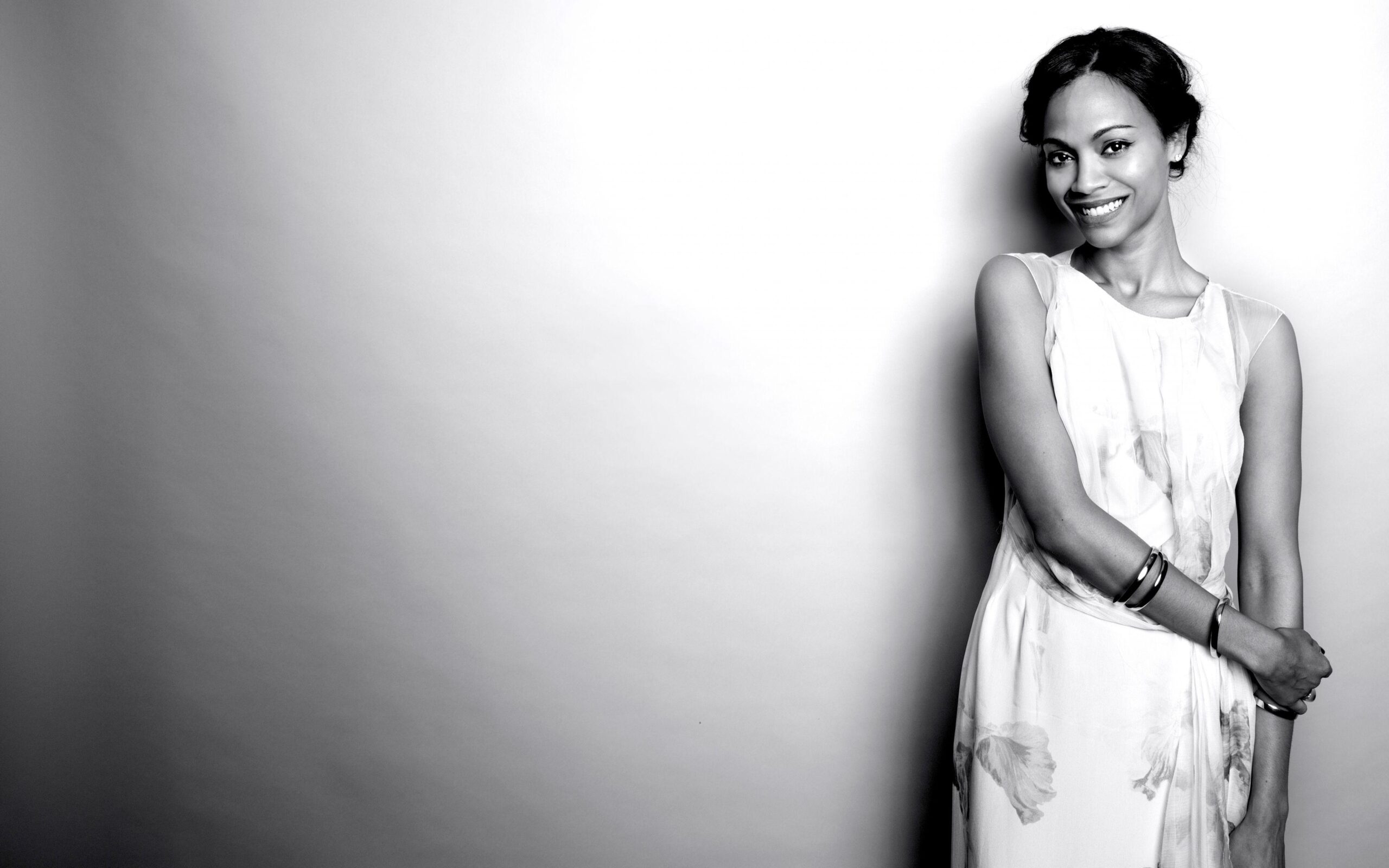 Download Wallpapers Zoe saldana, Photo shoot, Bw Ultra HD