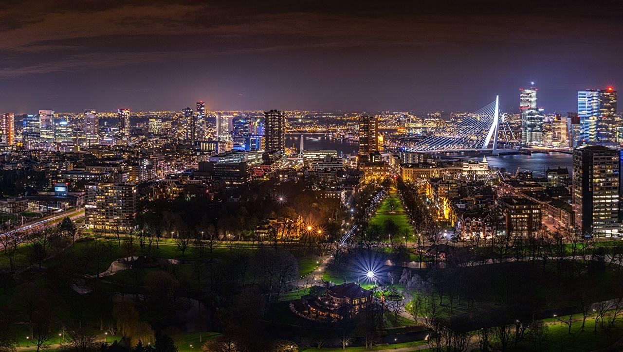 Wallpapers Rotterdam Netherlands night time Cities Building