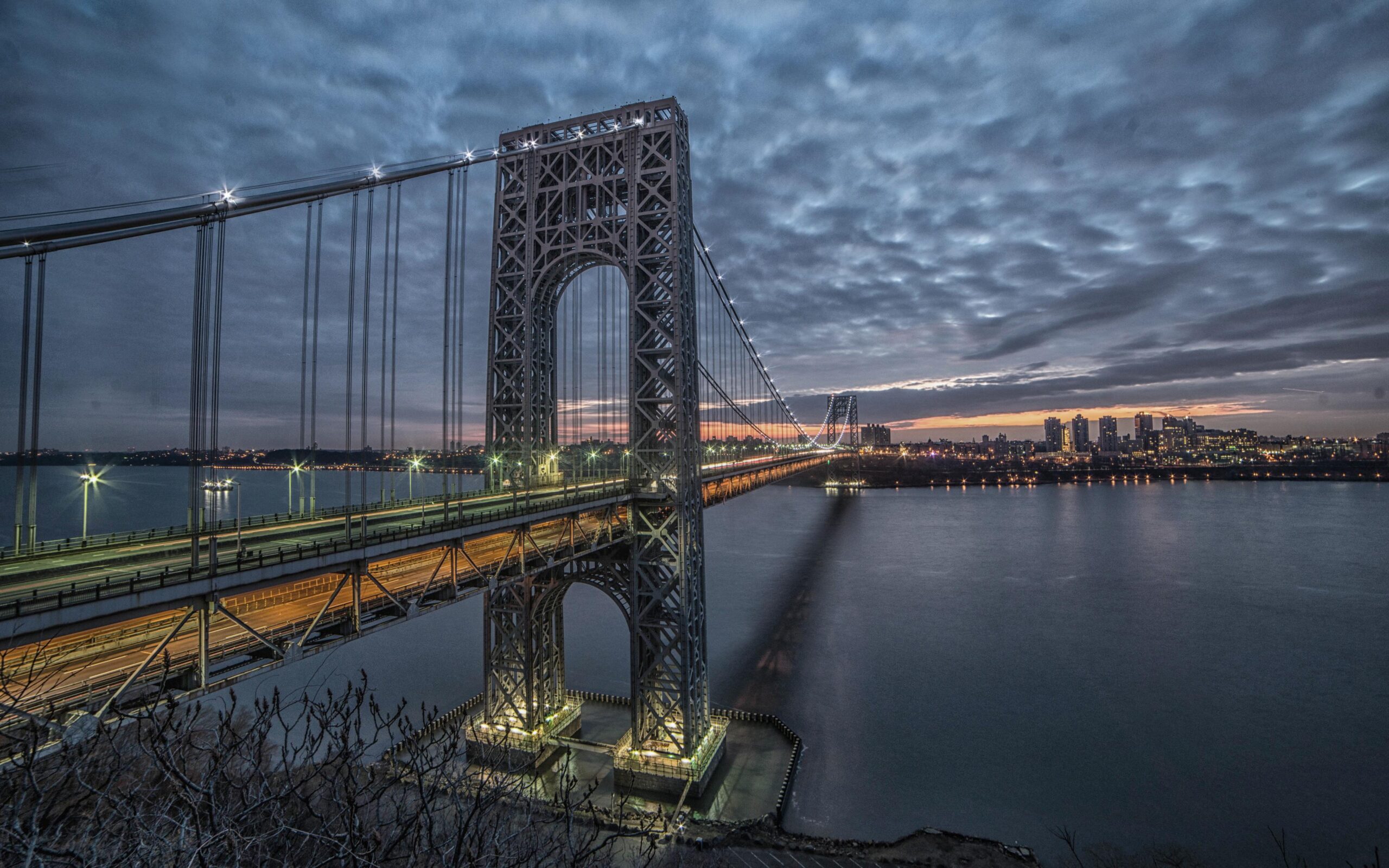 Download wallpapers George Washington Bridge, Hudson River