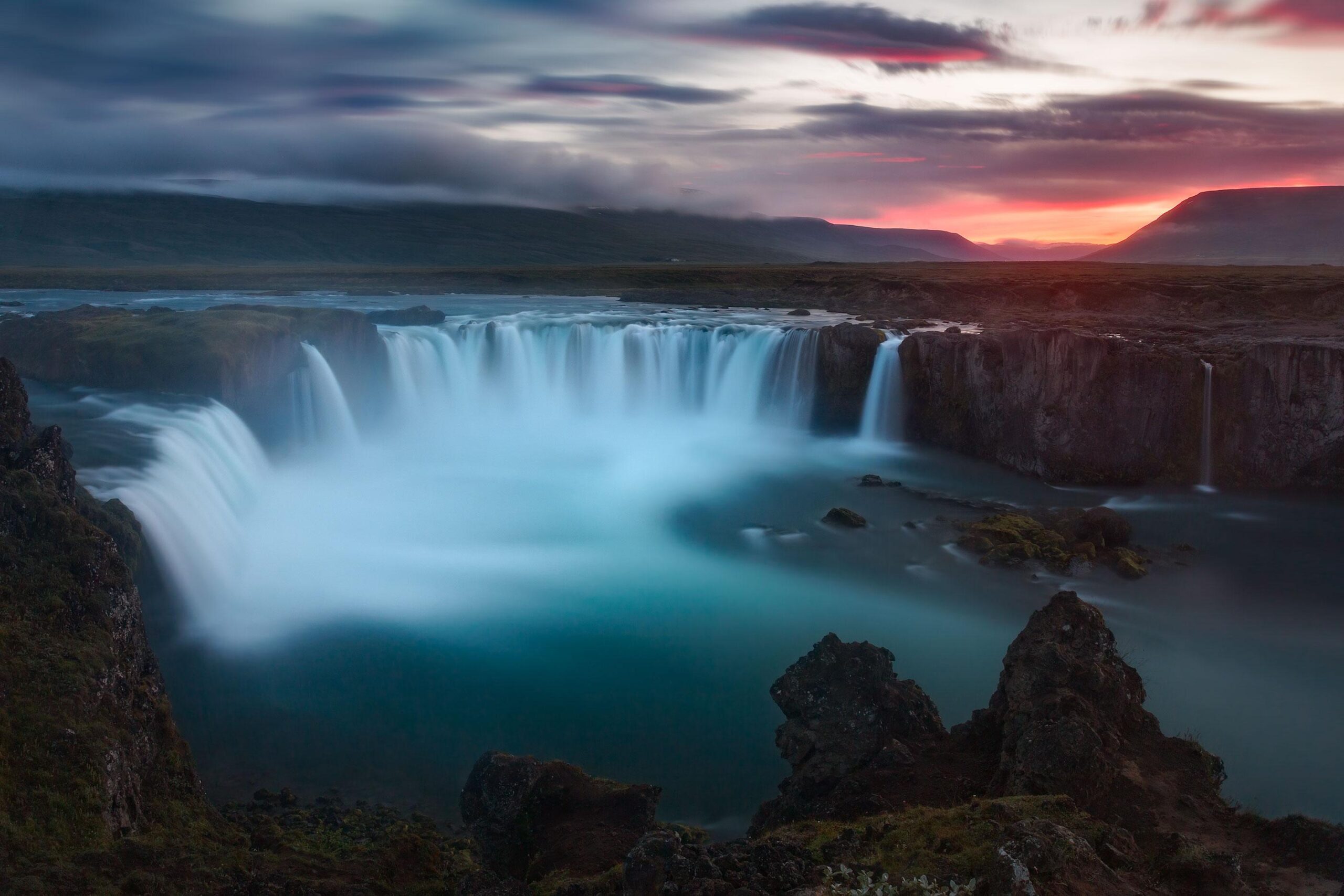 Wallpapers Godafoss, Waterfalls, Iceland, Nature,