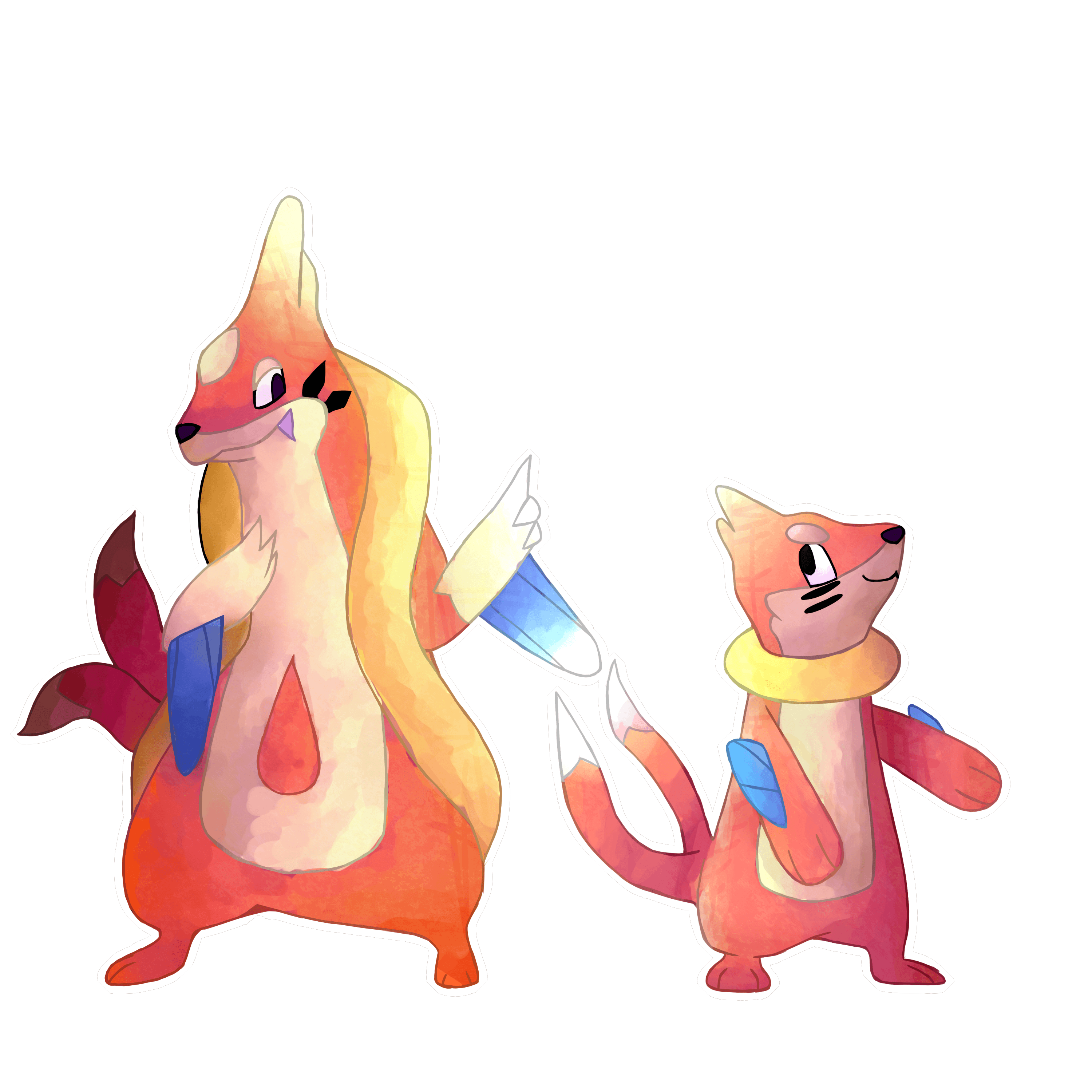 I drew Floatzel and Buizel