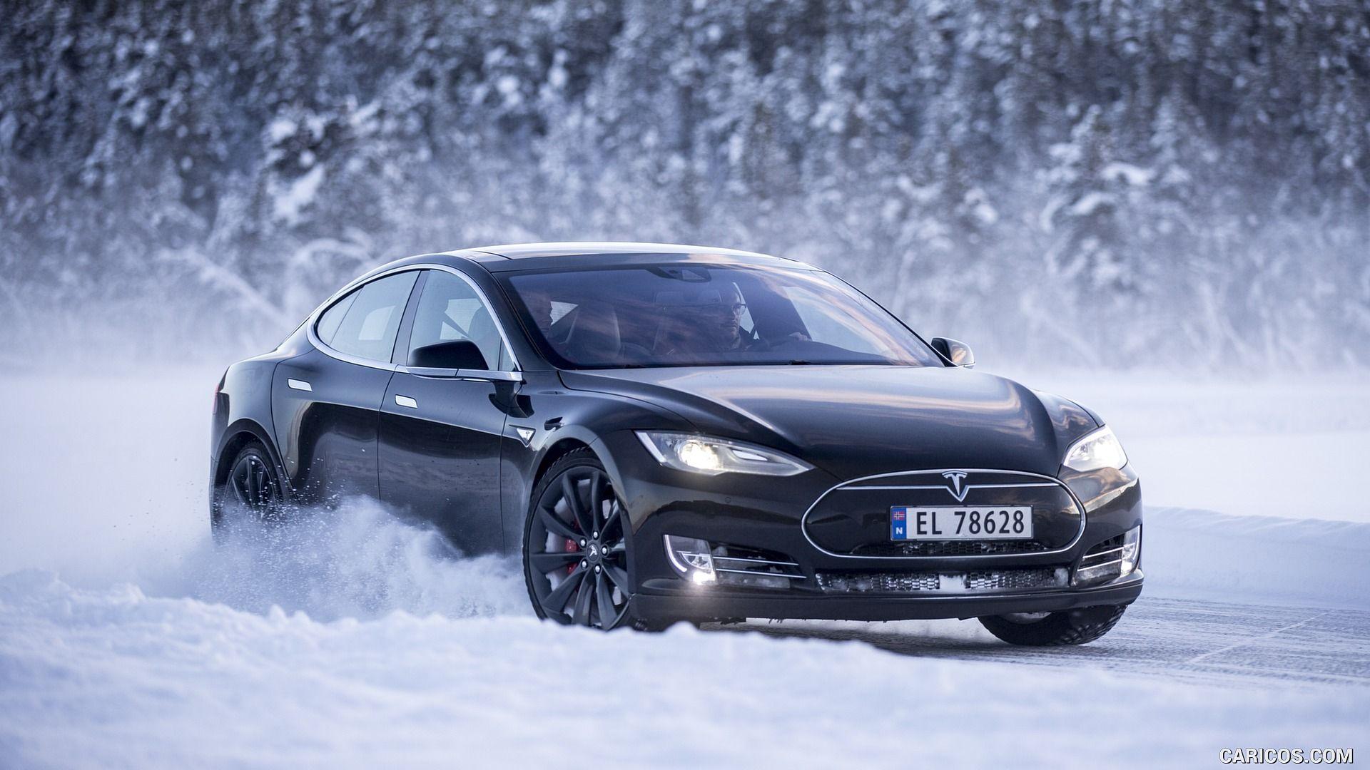 2016 Tesla Model S In Snow Front Hd Wallpapers 35 1920 X 1080 16662