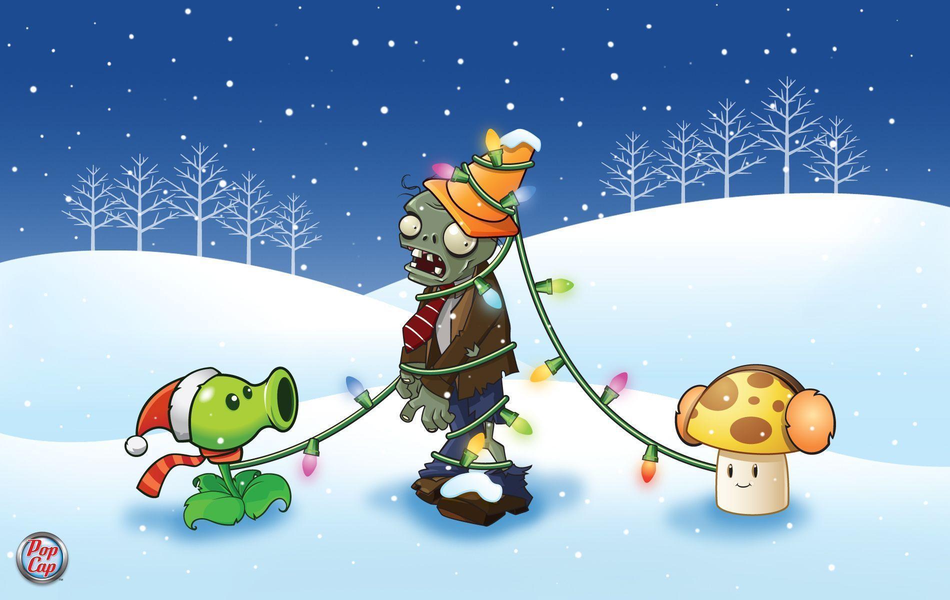 Would you like a Plants vs. Zombies Christmas wallpaper?