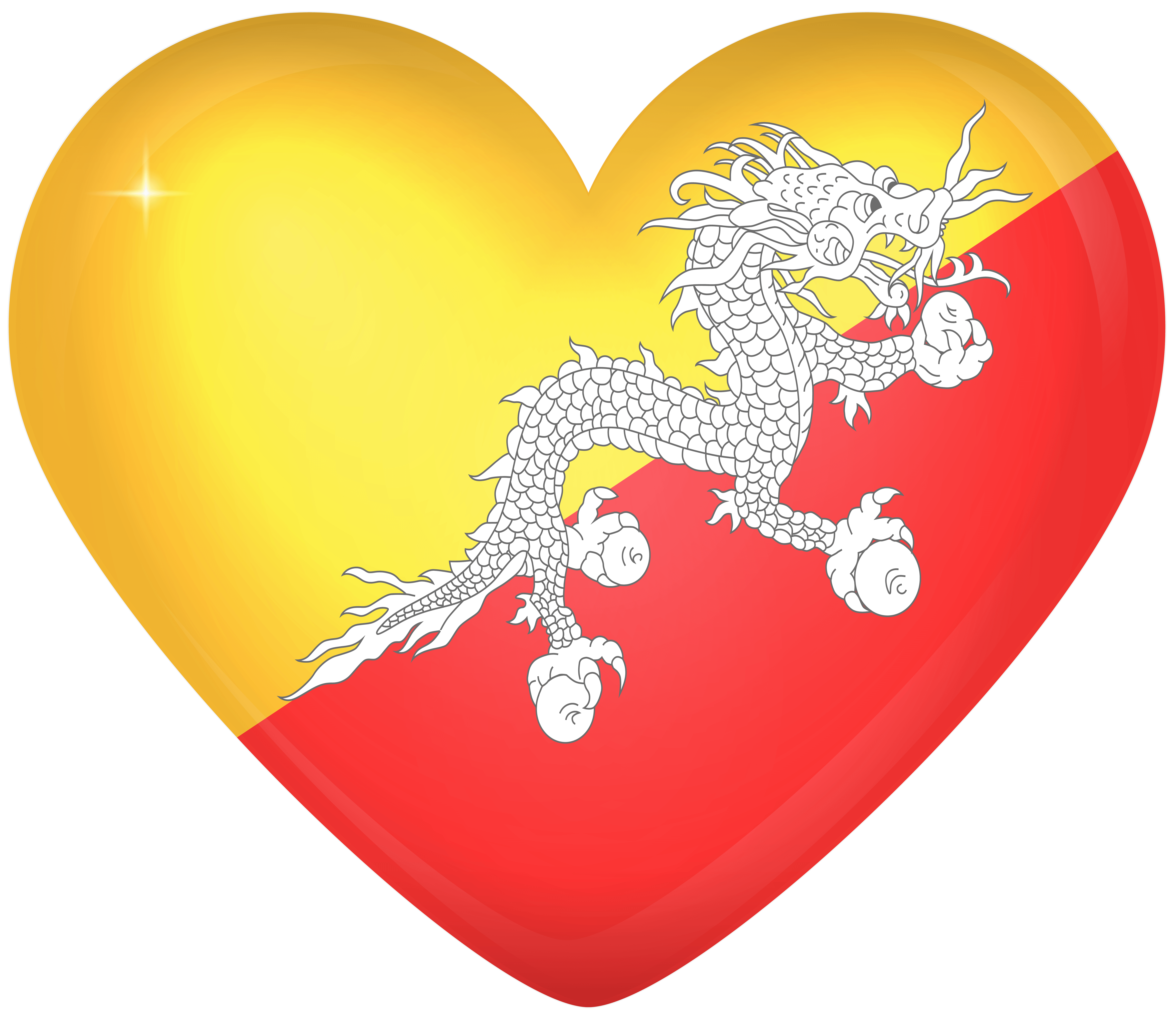 Bhutan Large Heart Flag