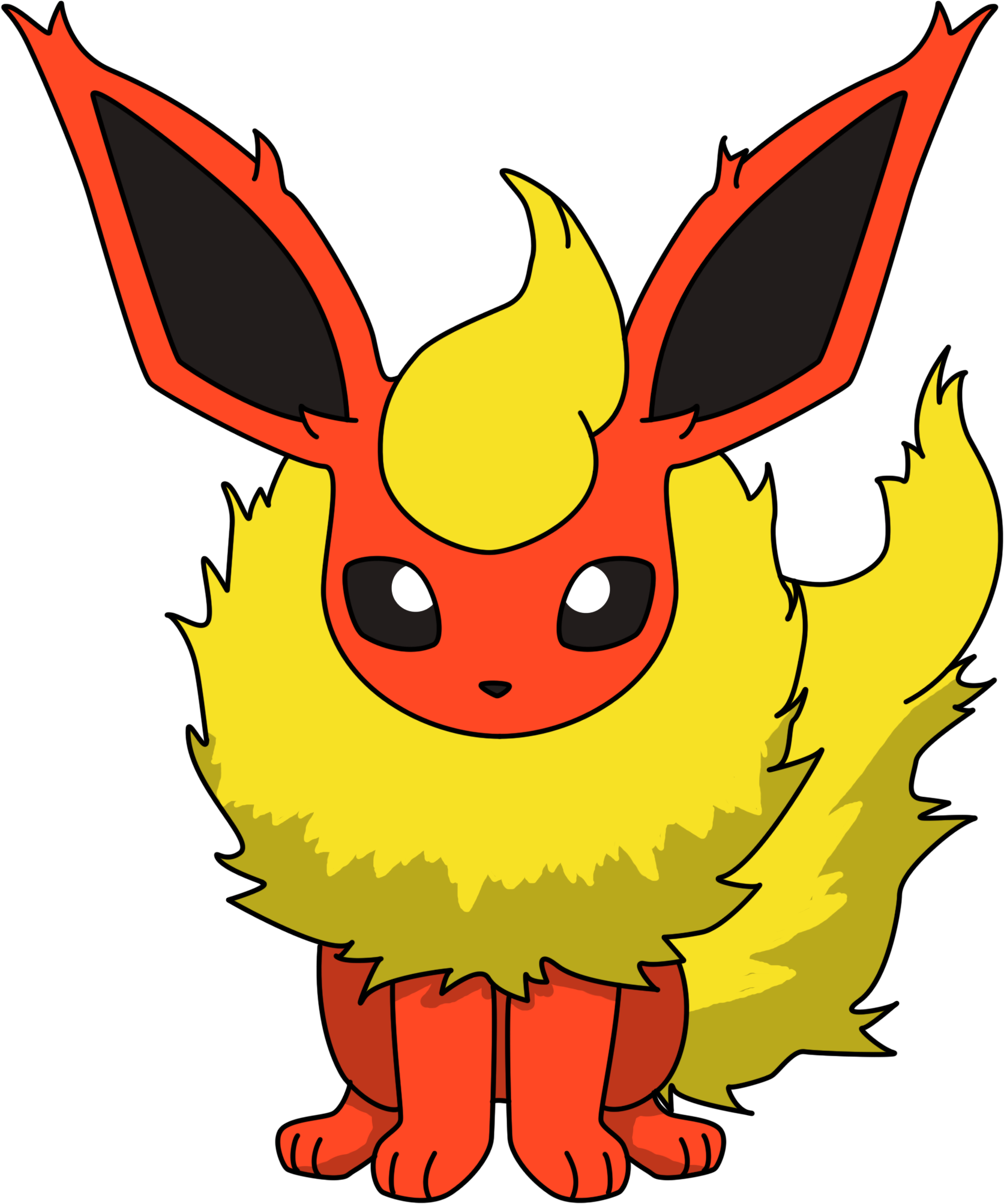 Flareon Sitting by ProteusIII.deviantart on @DeviantArt