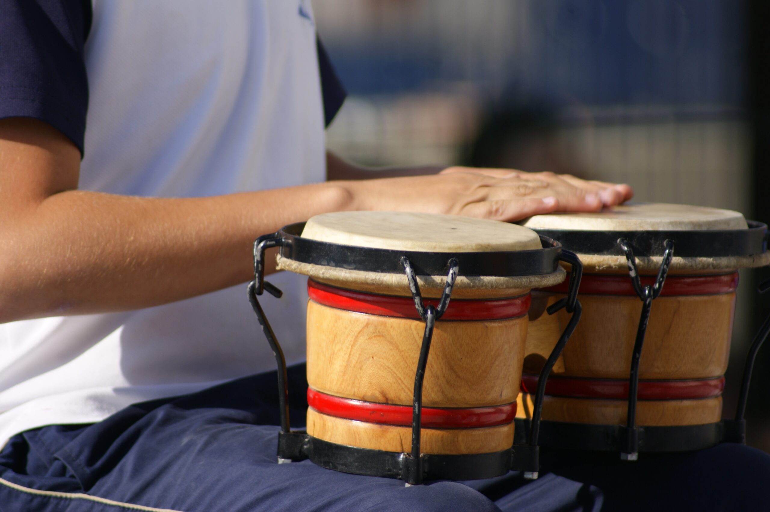 yellow and red bongo drums free image