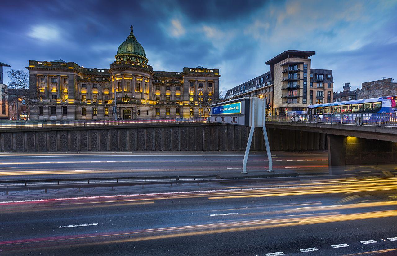 Wallpapers Scotland Glasgow Bridges Roads Cities Houses