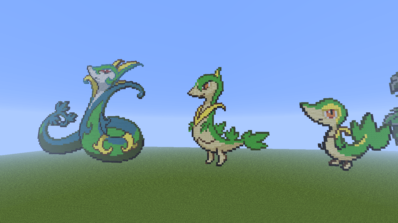 Minecraft Pixel Art! image Snivy evolution family. HD wallpapers and