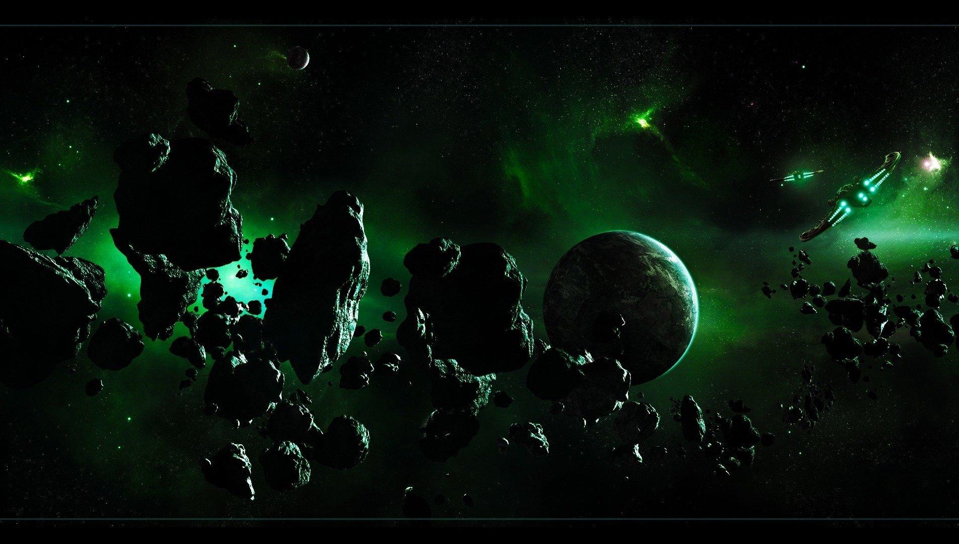 ships asteroids belt planet HD wallpapers