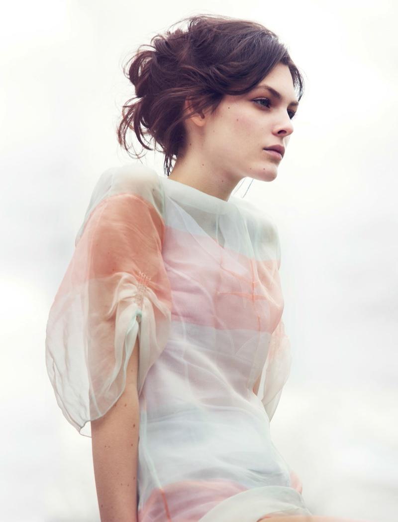 Vittoria Ceretti Models Spring’s Romantic Dresses for Vogue China