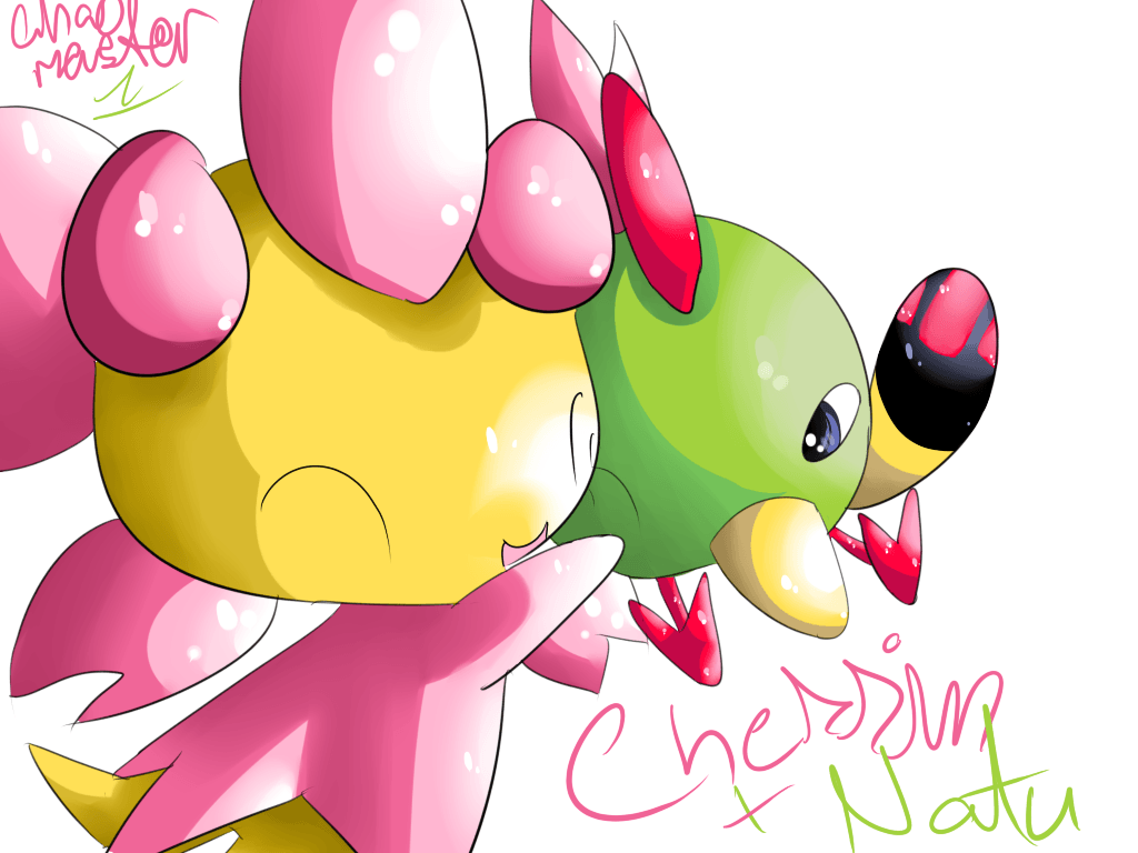 Cherrim and Natu by Chaomaster1