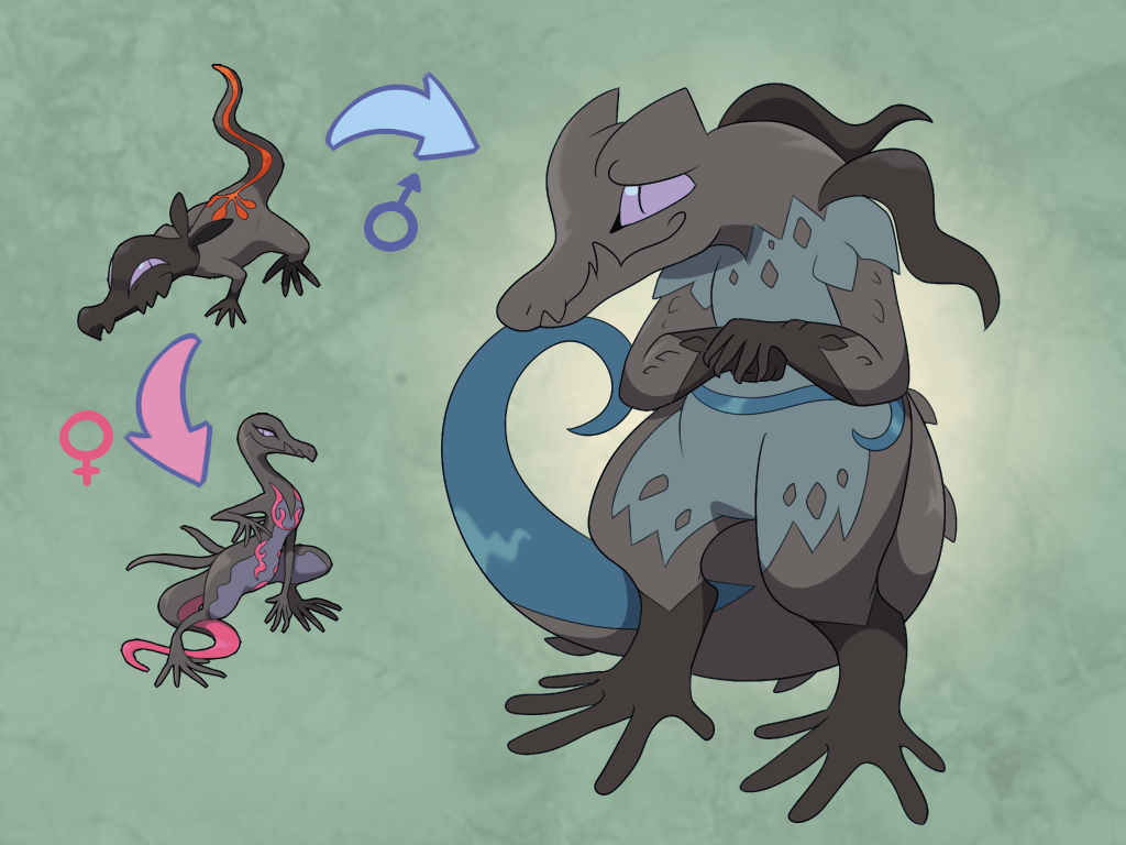 I made a male evolution for Salandit! : pokemon