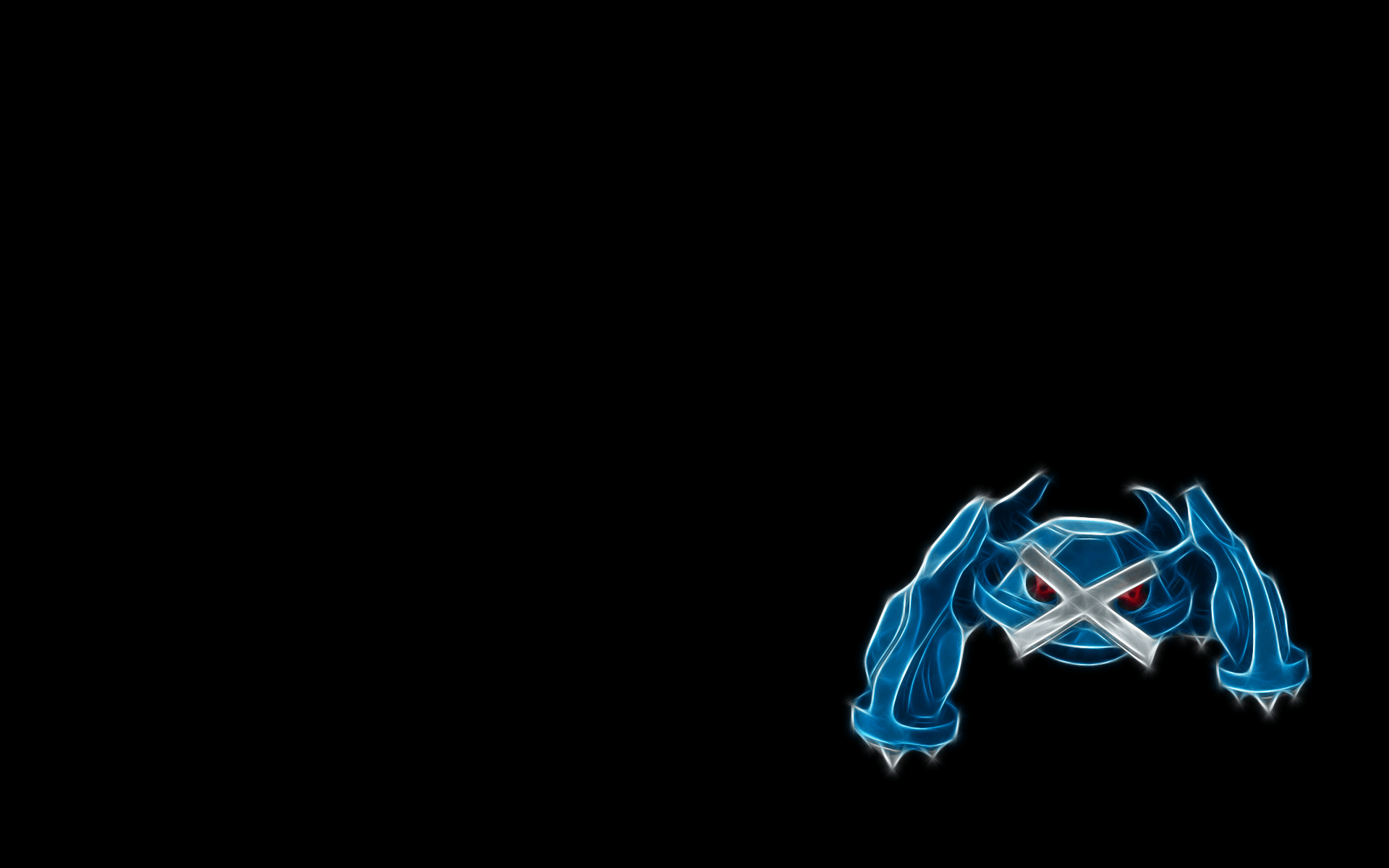 Pokemon, simple background, black background, Metagross