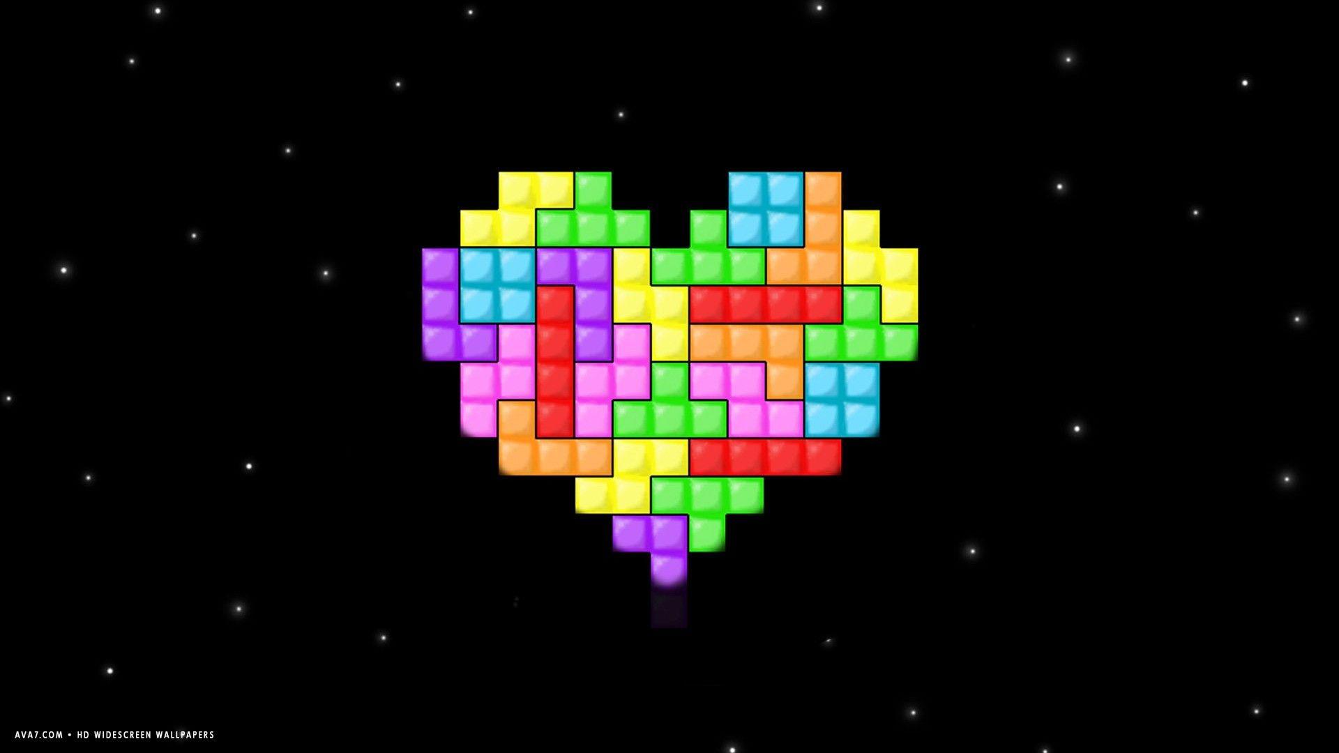 heart tetris colorful blocks puzzle pixel hd widescreen wallpapers