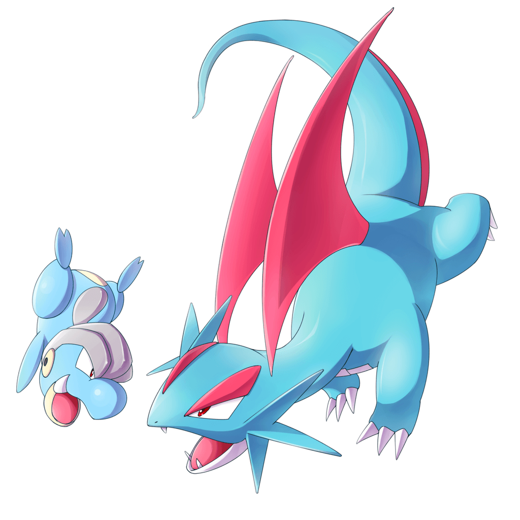 Salamence and Bagon by needlepotter