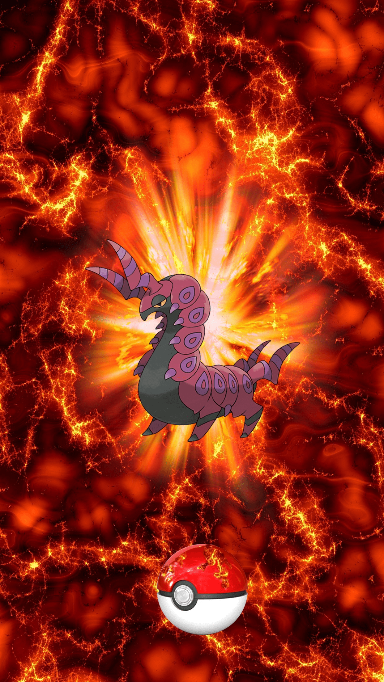 545 Fire Pokeball Scolipede Pendror 91 Whirlipede