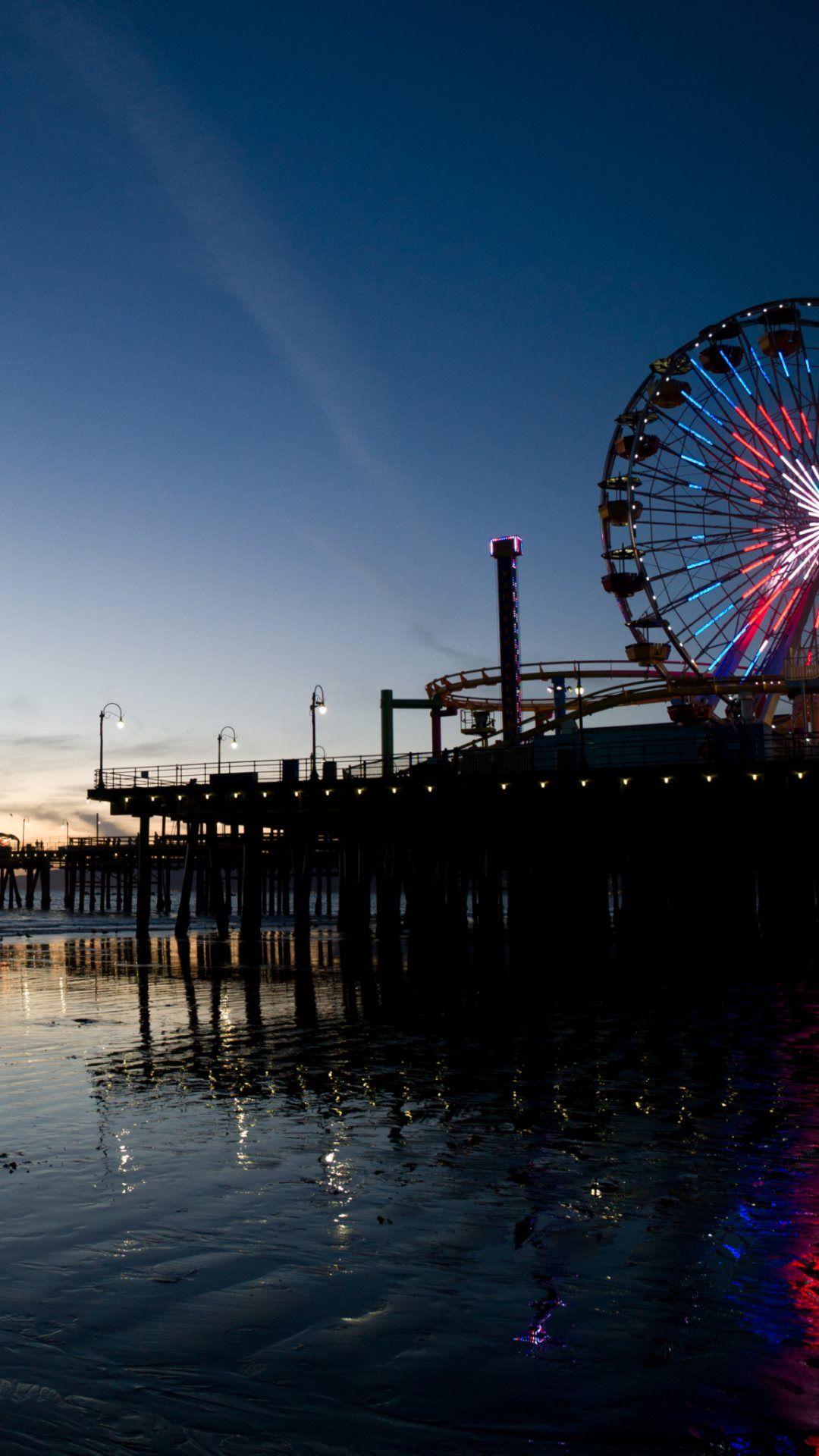 Sunset on Santa Monica beach