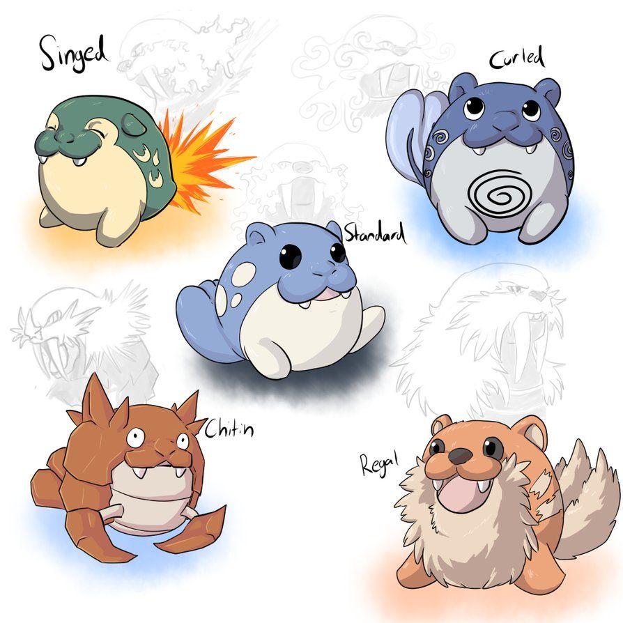 Spheal crossbreed/variants by KageZeo