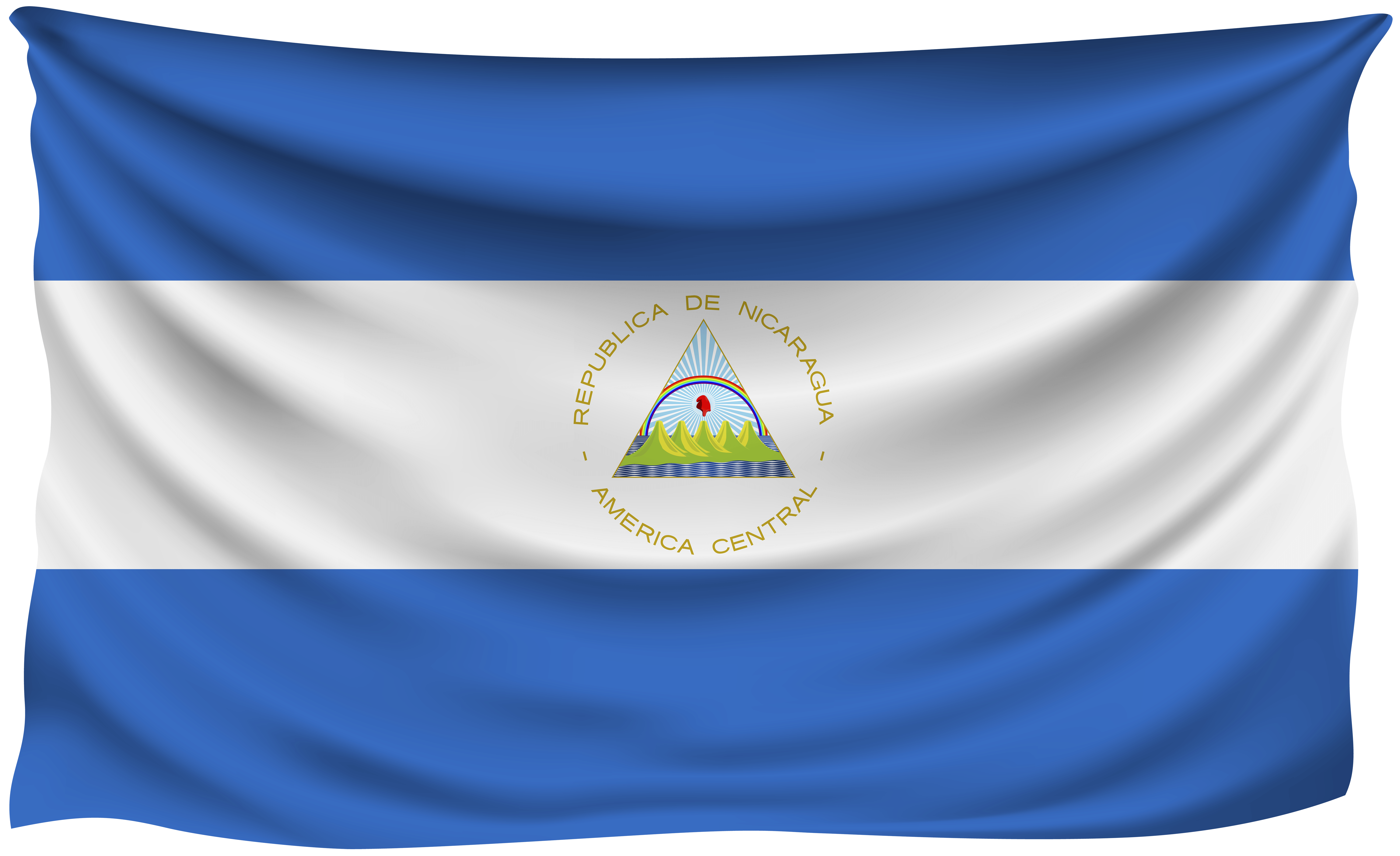 Nicaragua Wrinkled Flag