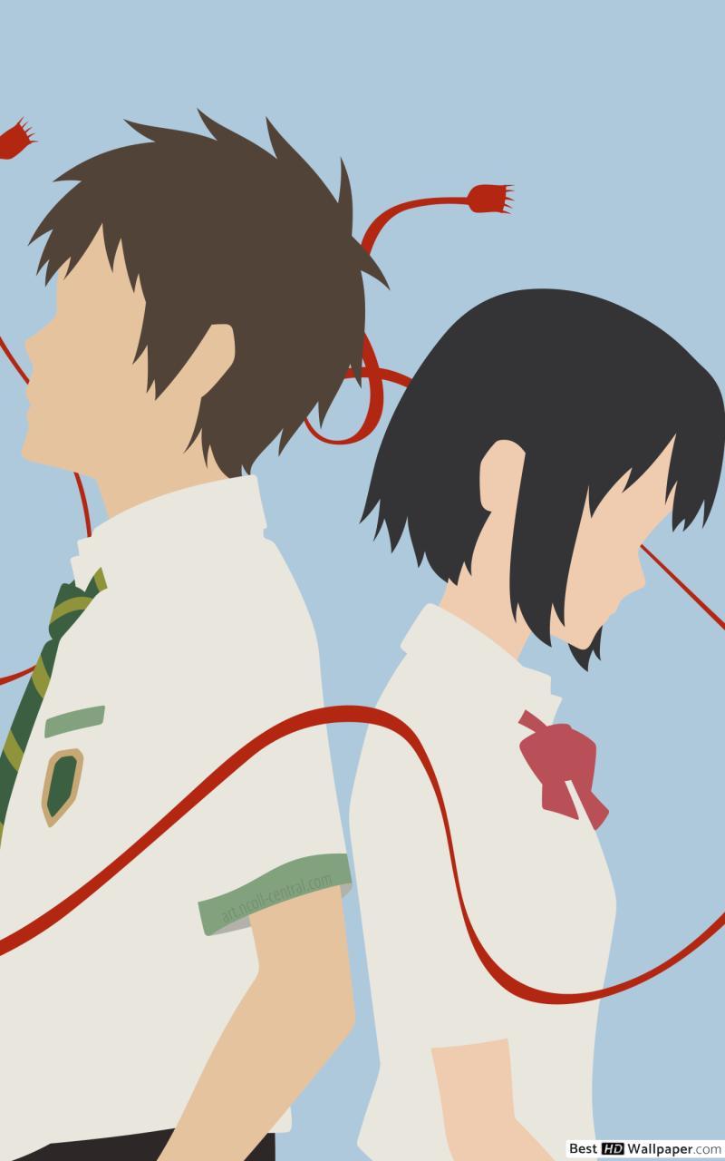 Mitsuha Miyamizu and Taki Tachibana in Your Name HD wallpapers download