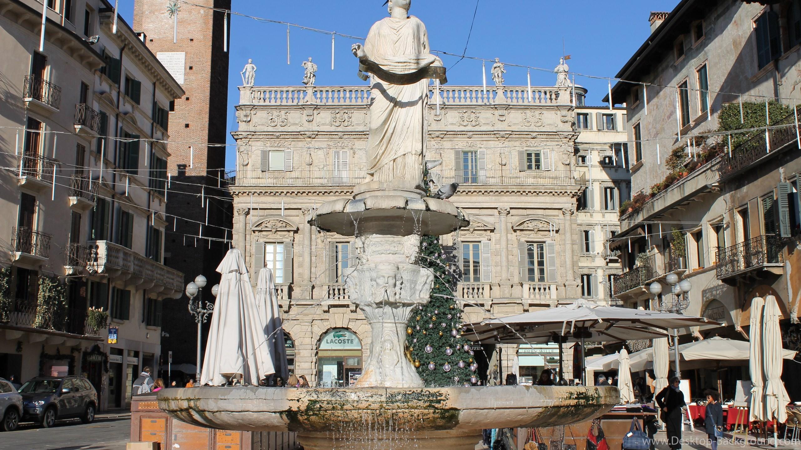 Fountain On The Street In Verona, Italy Wallpapers And Image