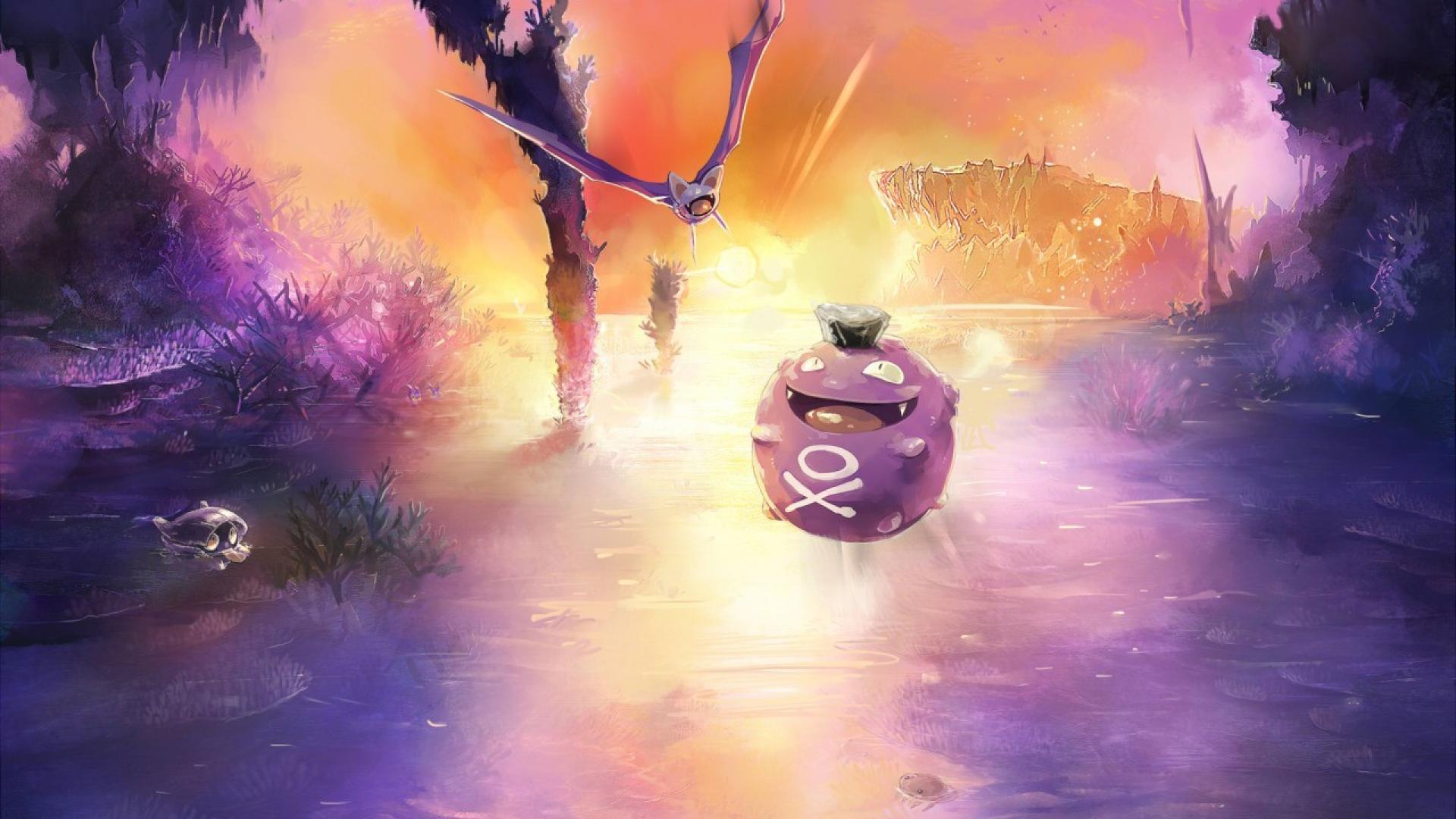 Pokemon landscapes koffing zubat wallpapers