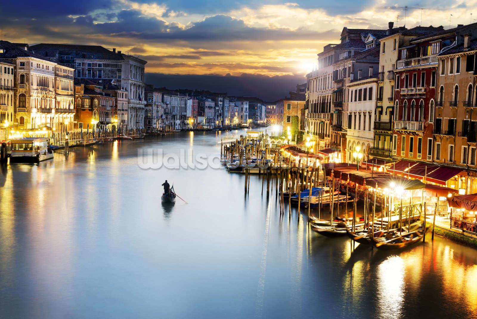 Grand Canal at Night, Venice Wallpapers Mural