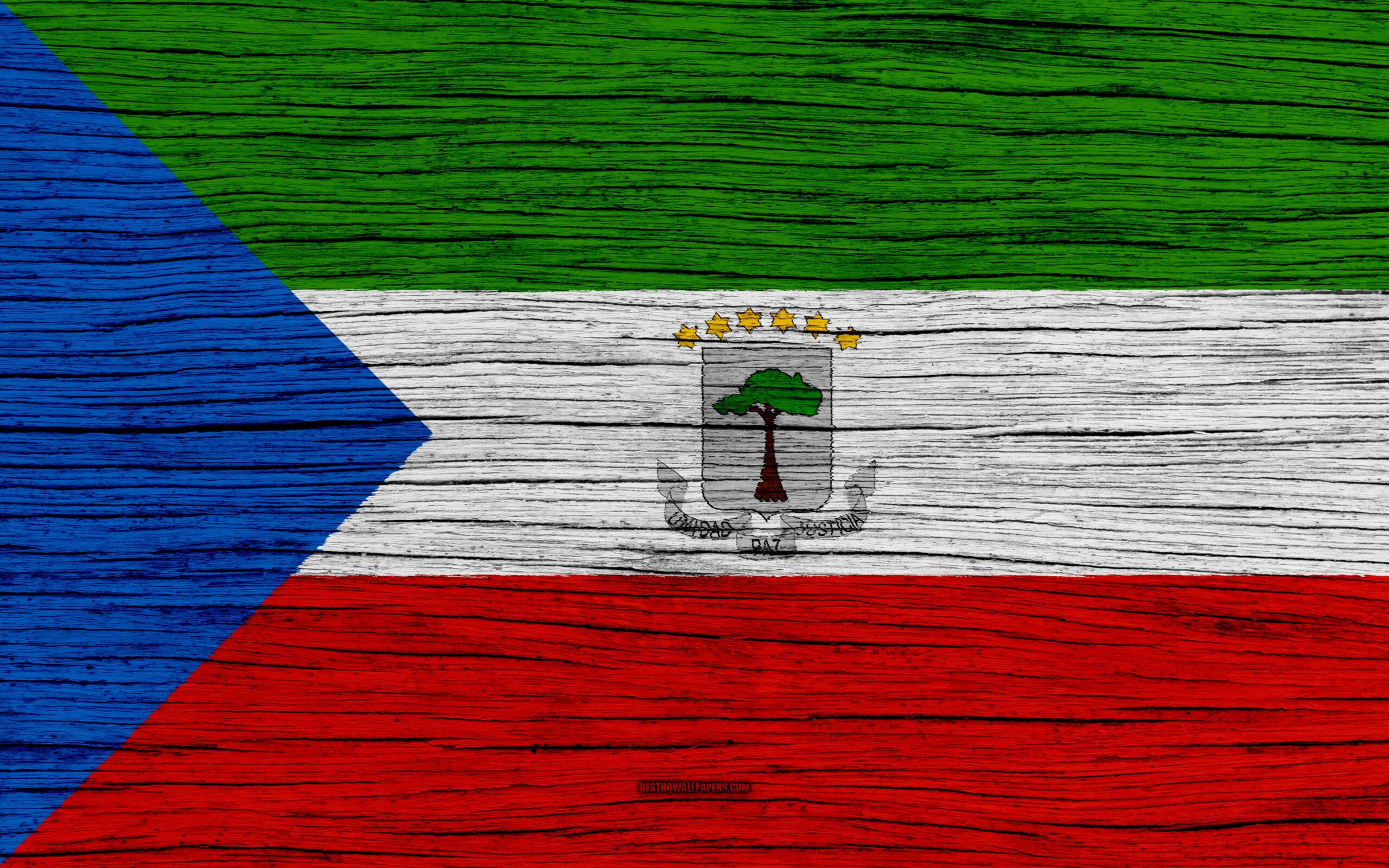 Download wallpapers Flag of Equatorial Guinea, 4k, Africa, wooden