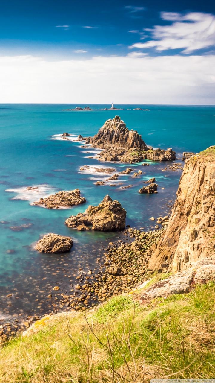 Rocky shorelines at Land’s End, Cornwall, United Kingdom ❤ 4K HD