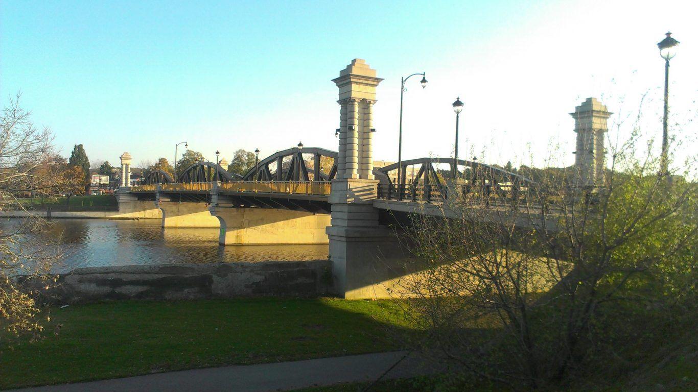 Bridges Bridgetown Beautiful River Bridges Landscape View Rain