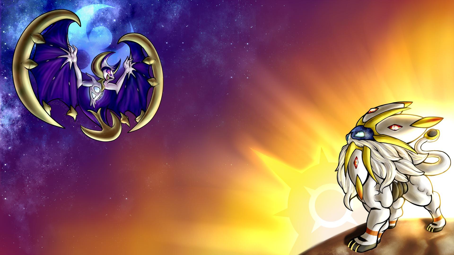 Lunala and Solgaleo Pokemon Sun and … Wallpapers