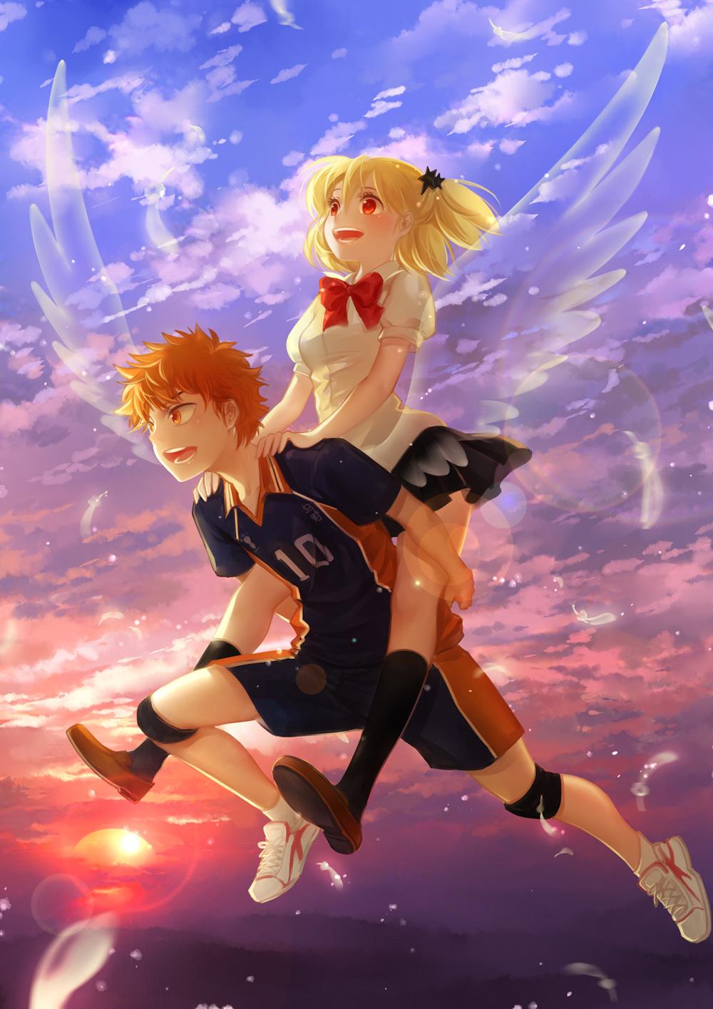 Wallpapers : Haikyuu, Hinata Shouyou, Yachi Hitoka