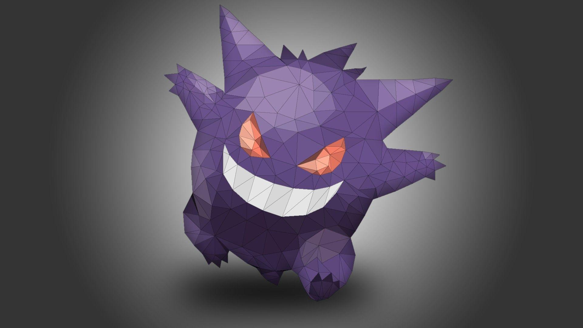 Gengar, Pokémon, Low poly HD Wallpapers / Desktop and Mobile