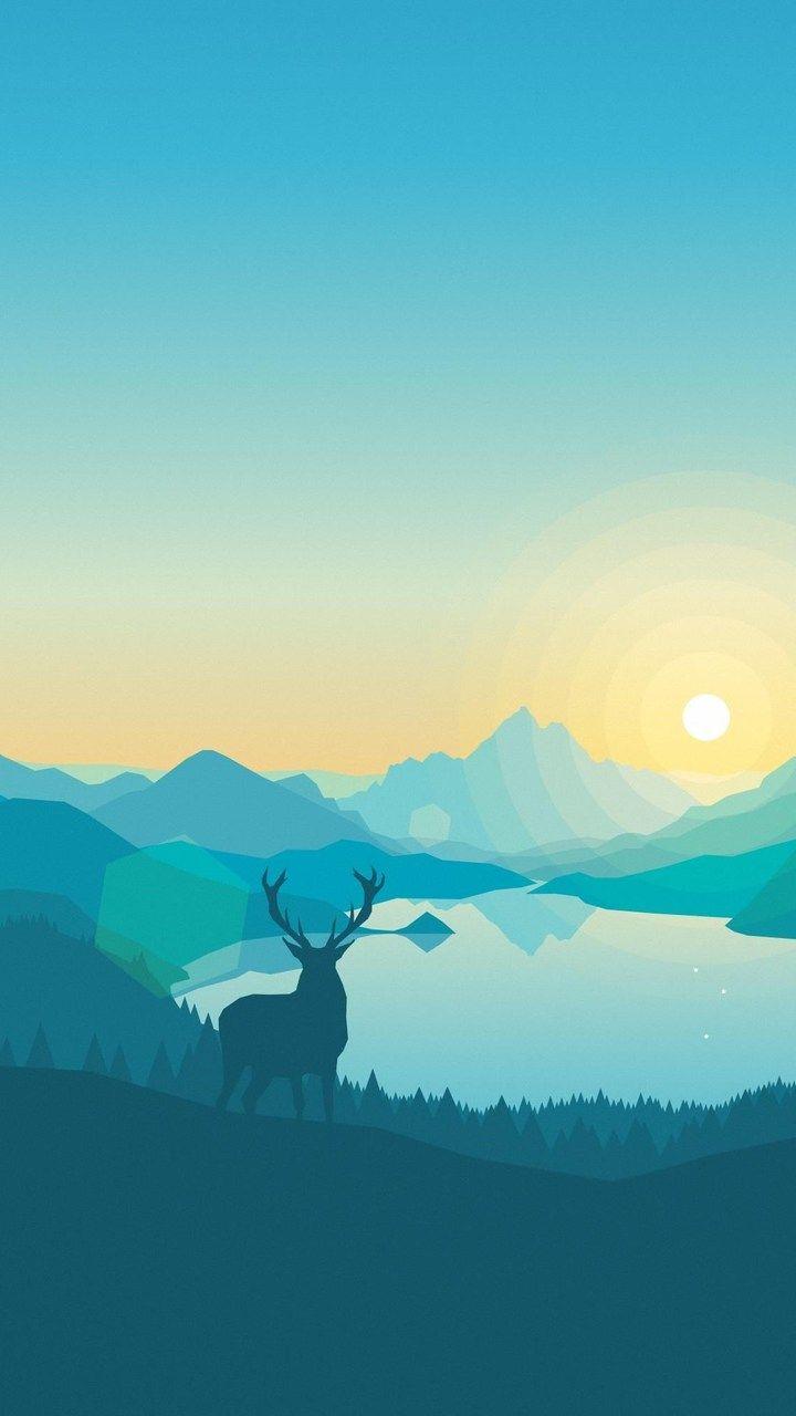 Sunrise Lake Art Work Wallpapers