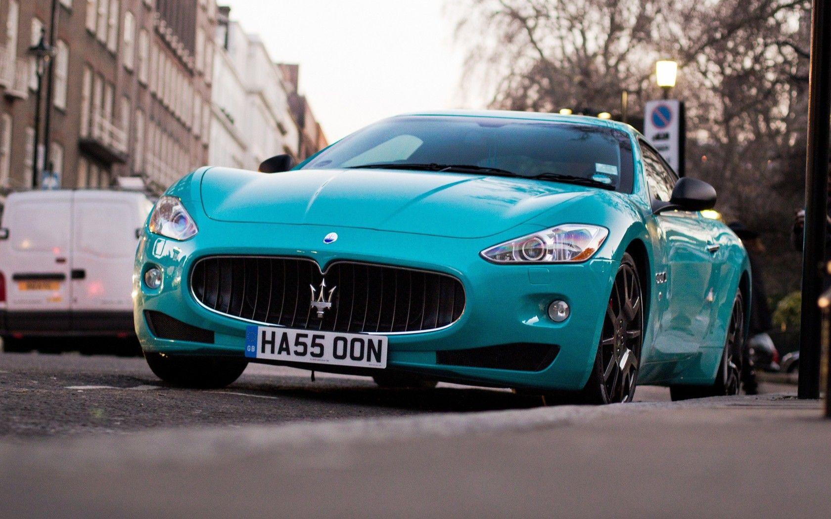 Light Blue Maserati GranTurismo widescreen wallpapers